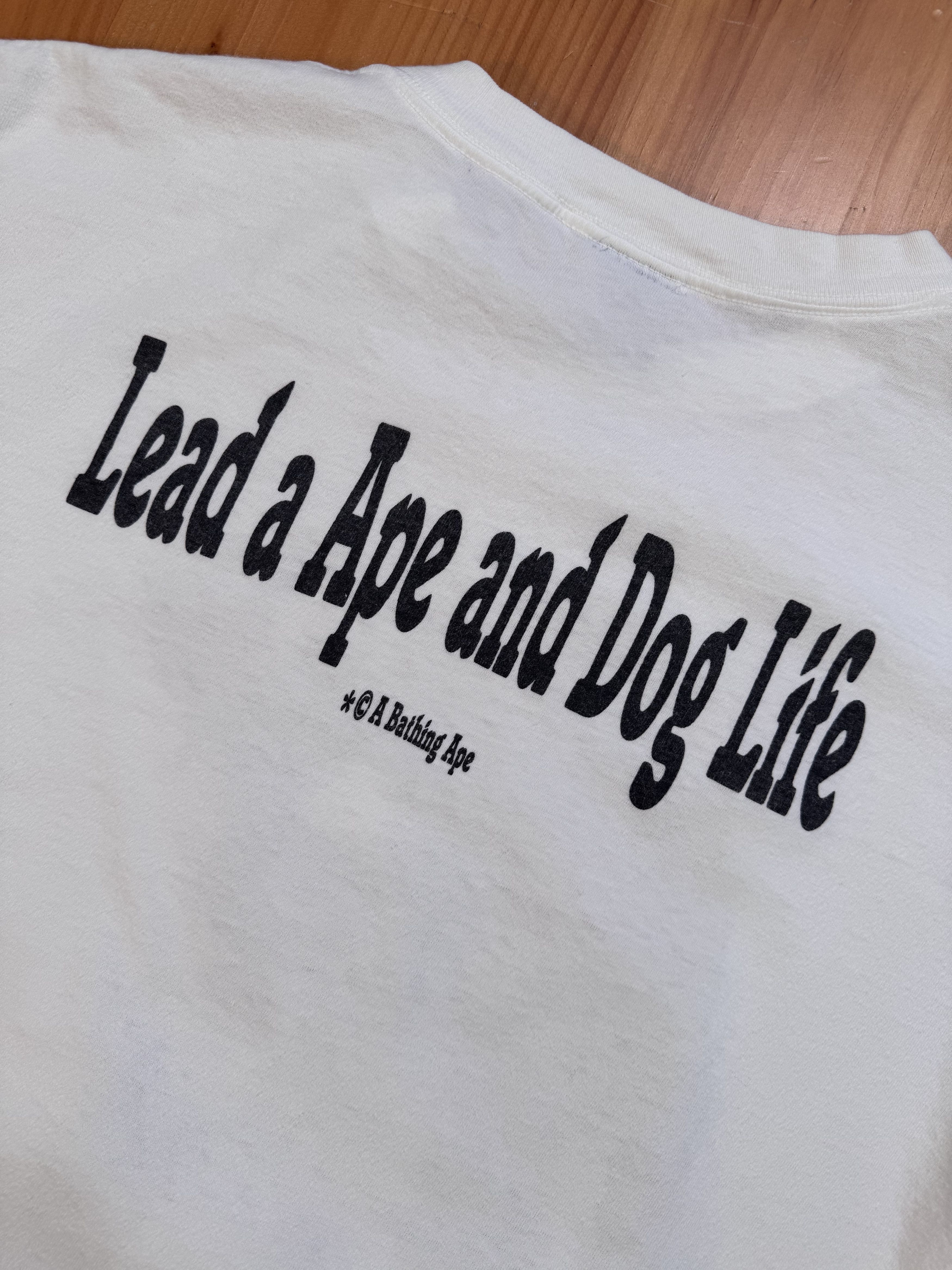 Bape Rare 1996 Bape Bathing Ape Dog T-Shirt Size US L / EU 52-54 / 3 - 10 Thumbnail