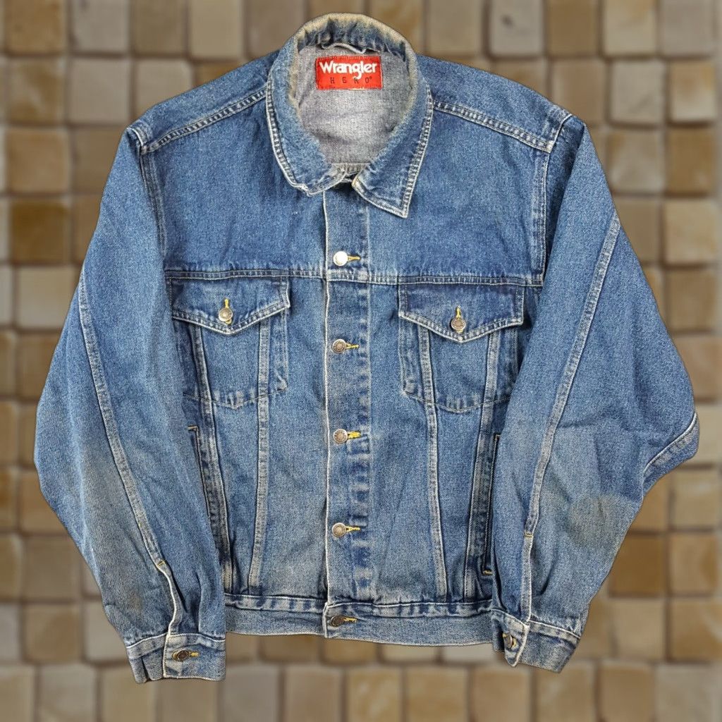 Wrangler VINTAGE Wrangler Denim Jacket Men Large Casual Western Grunge 90s Southwestern Y2K Size US 33 - 1 Thumbnail