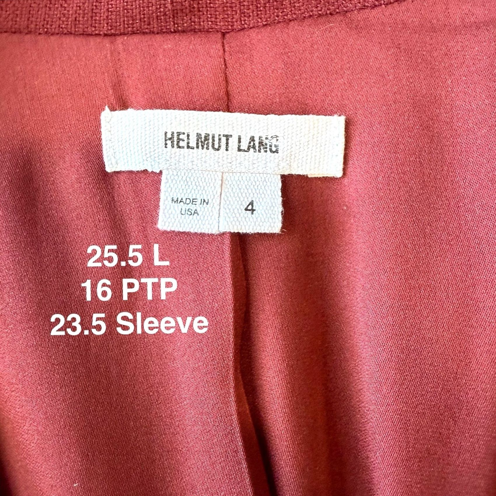 Helmut Lang Helmut Lang Blazer Women's Maroon V Neck Single Button New York Glam Size S / US 4 / IT 40 - 7 Thumbnail