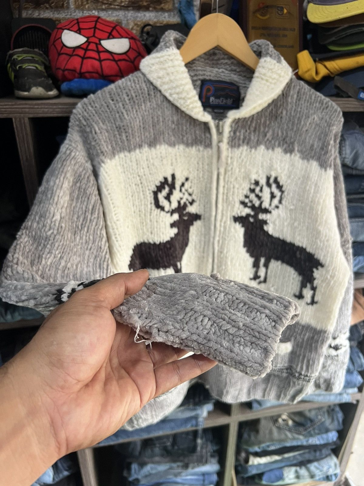 Penfield 🔥Distressed Penfield Deer Cable Knit Zipper Jacket Size US M / EU 48-50 / 2 - 8 Thumbnail