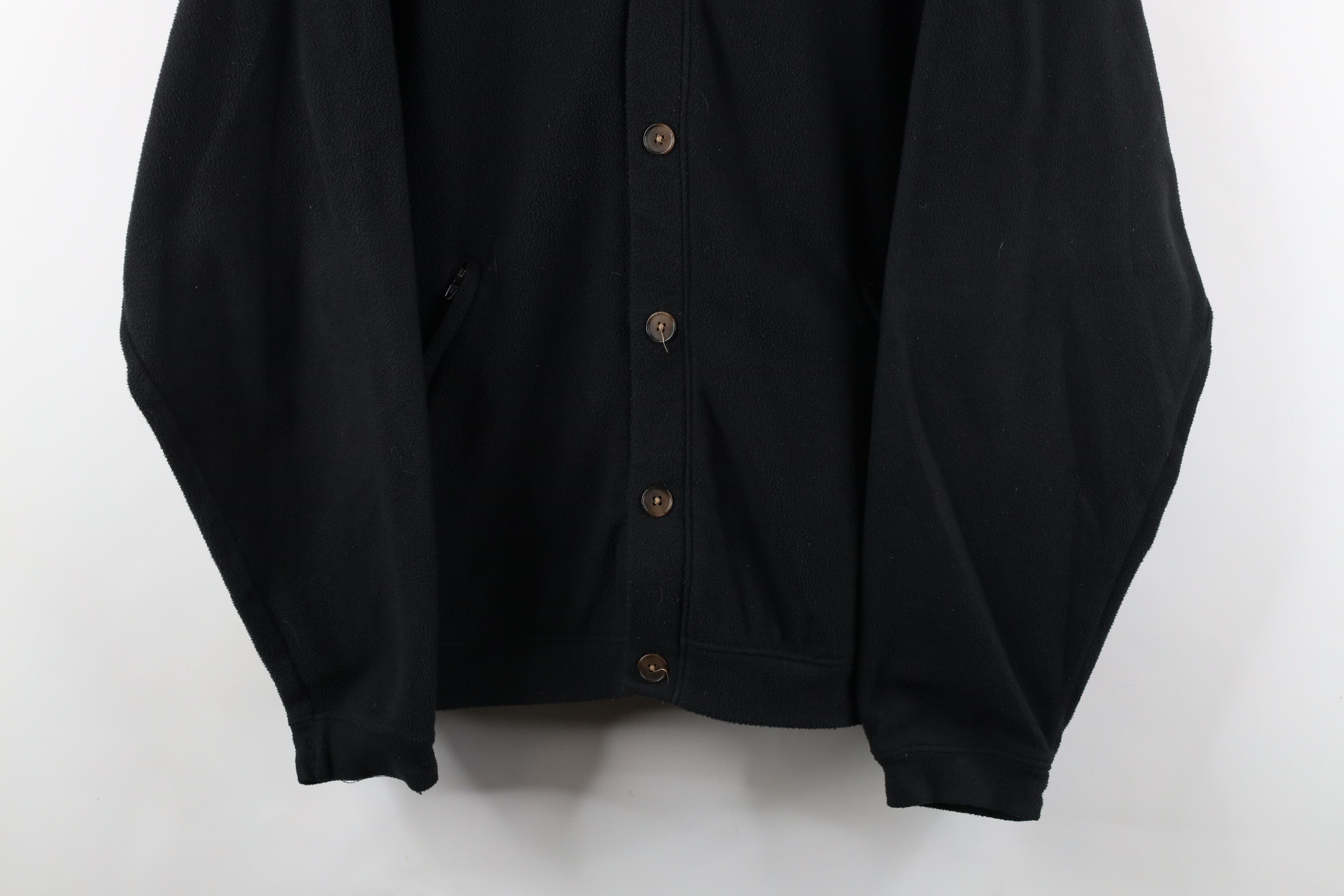 Vintage Vintage 90s Streetwear Fleece Button Cardigan Sweater Black Size US XL / EU 56 / 4 - 3 Thumbnail