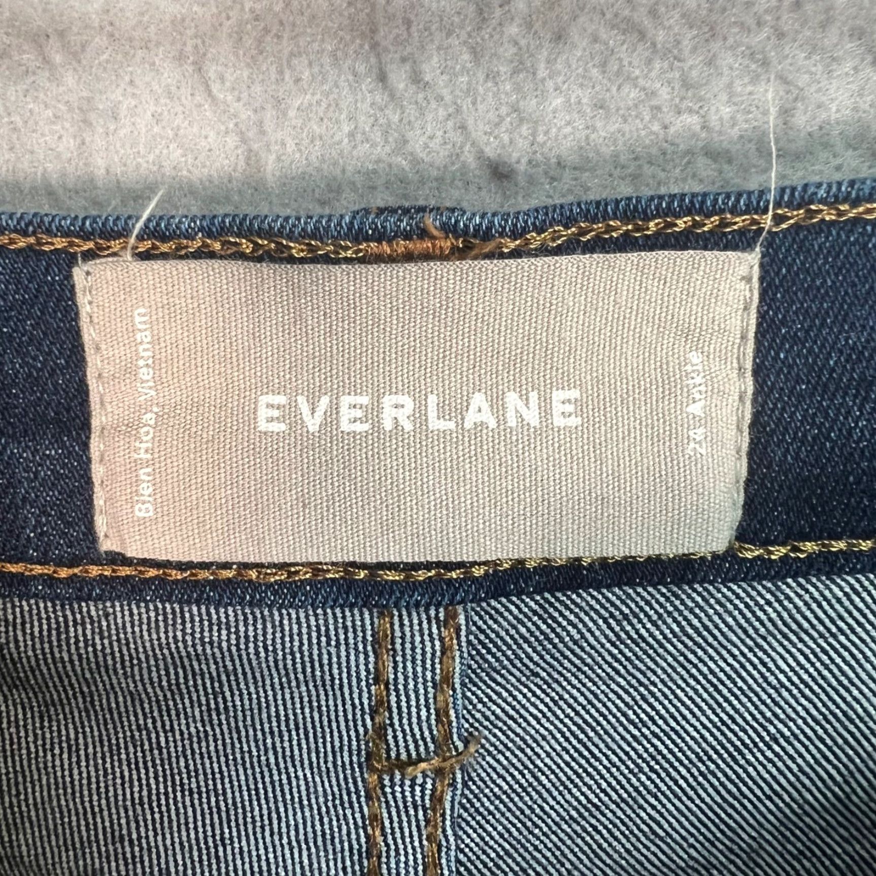 Everlane Everlane Womens Size 24 Ankle High-Rise Skinny Blue Denim Dark Zip 5-Pocket Stretch Regular Inseam 26 Size 42" / US 20 - 3 Thumbnail