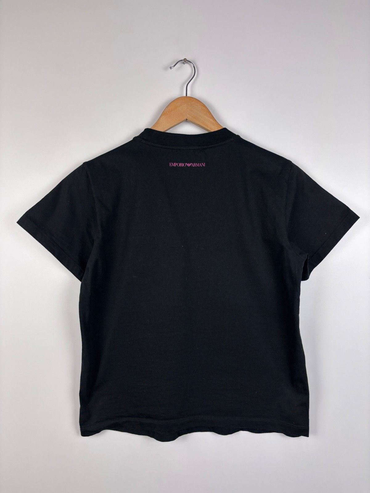 Emporio Armani Womens Emporio Armani Embroidered Logo T-Shirt Black Size 44 Size M / US 6-8 / IT 42-44 - 4 Thumbnail