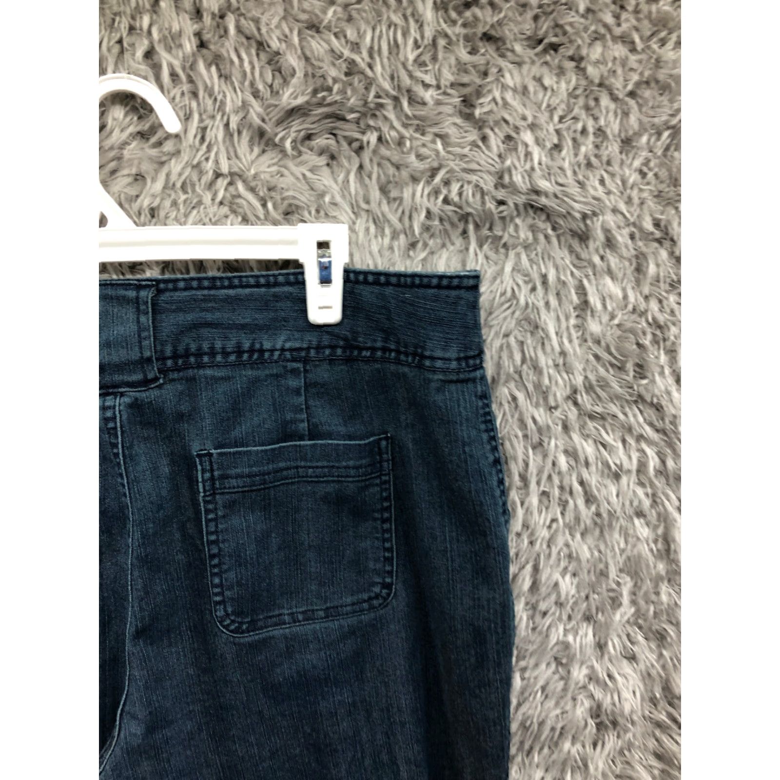 Vintage White Stag Jeans Capri Womens 14 Mid Rise Dark Wash Denim Blue 5-Pocket, Cotton, Regular Fit, Zip Belt Loops, Button Zipper, White Stag Brand Size 36" / US 14 / IT 50 - 6 Thumbnail