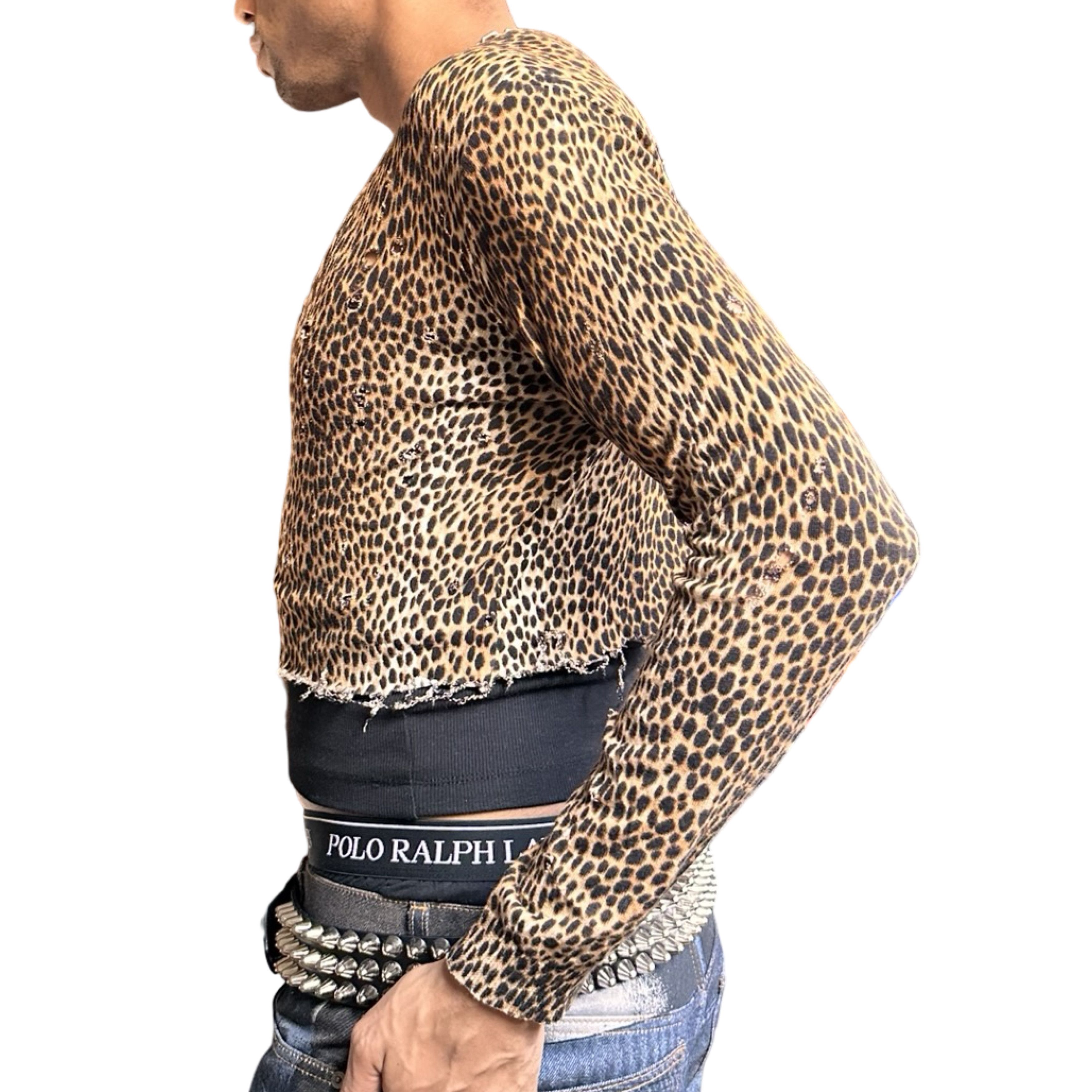 Vintage ASTROBOI Black & Brown Cheetah Grunge Cardigan Sweater – XL Size XL / US 12-14 / IT 48-50 - 7 Thumbnail