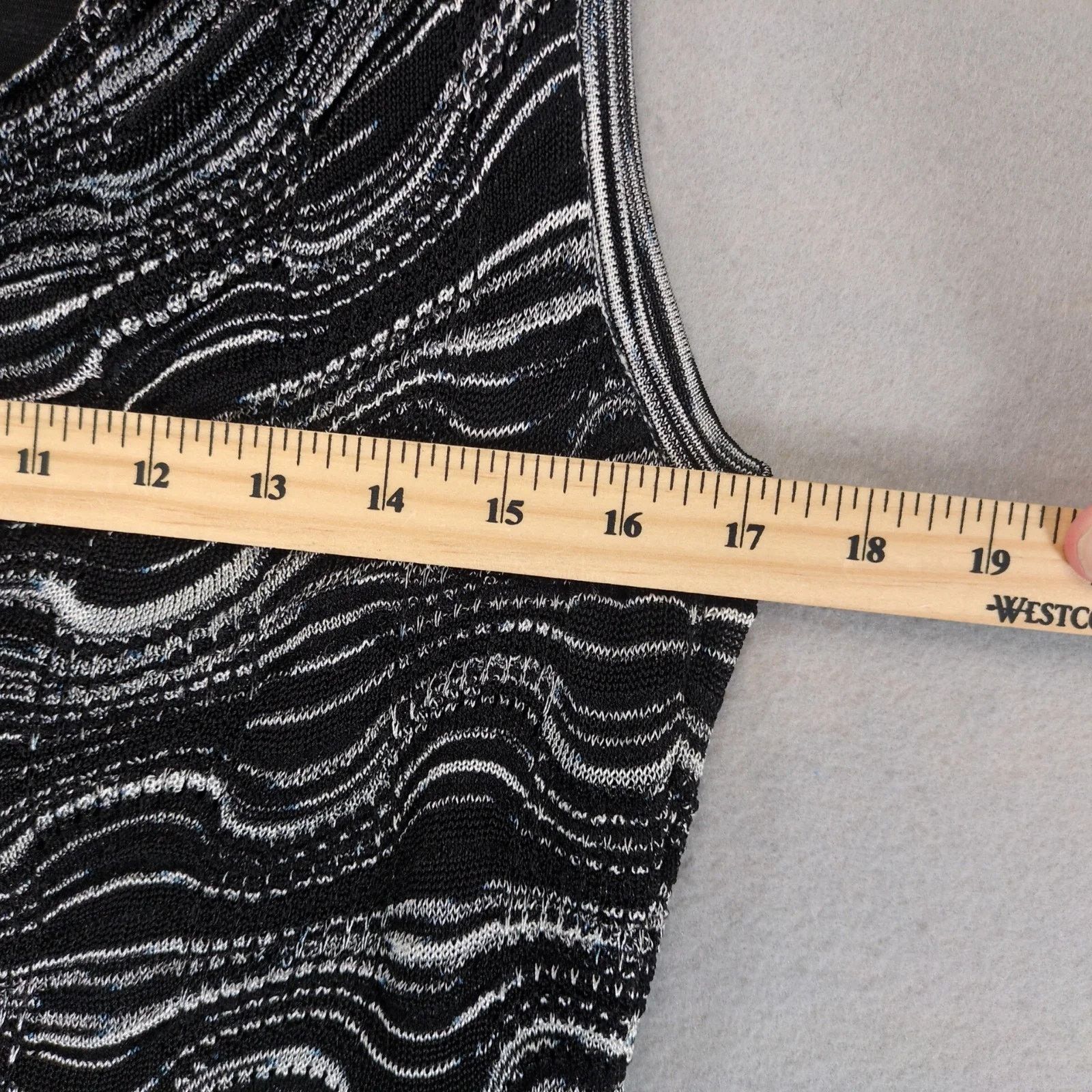 Jones New York Jones New York Black White Silver Wavy Knit Cocktail Dress M Size M / US 6-8 / IT 42-44 - 5 Thumbnail