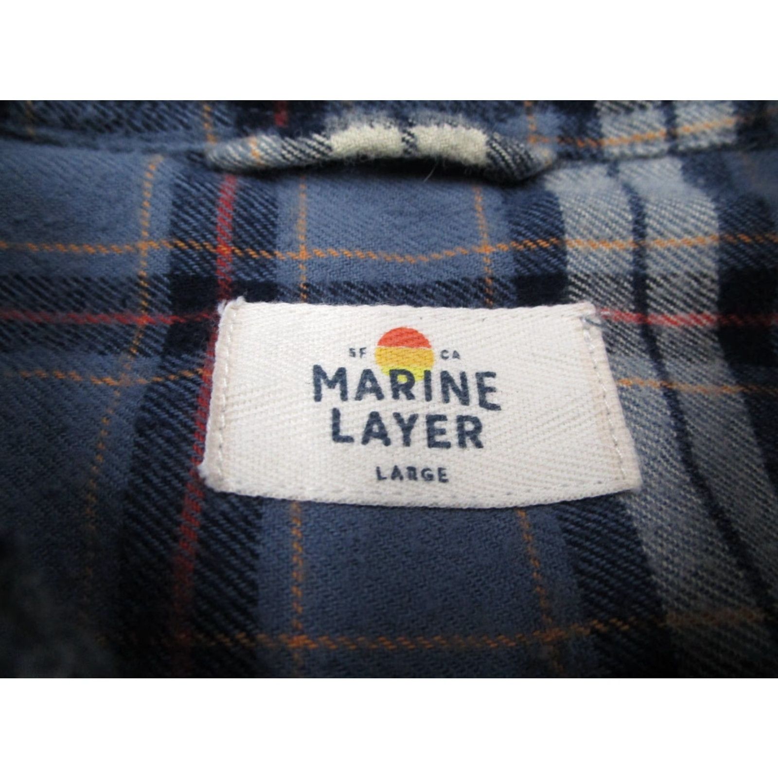 Marine Layer VINTAGE Marine Layer Shirt Mens Large Blue Plaid Flannel Button-Up Organic Cotton 100% Button-Front Casual Classic Plaid 2010s Mens Size US L / EU 52-54 / 3 - 3 Thumbnail