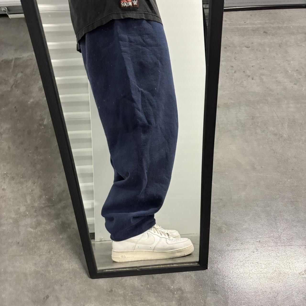 Japanese Brand × Vintage Crazy Vintage Y2K/2000s Baggy Navy Blue Sweatpants With no pockets! Size US 34 / EU 50 - 1 Thumbnail