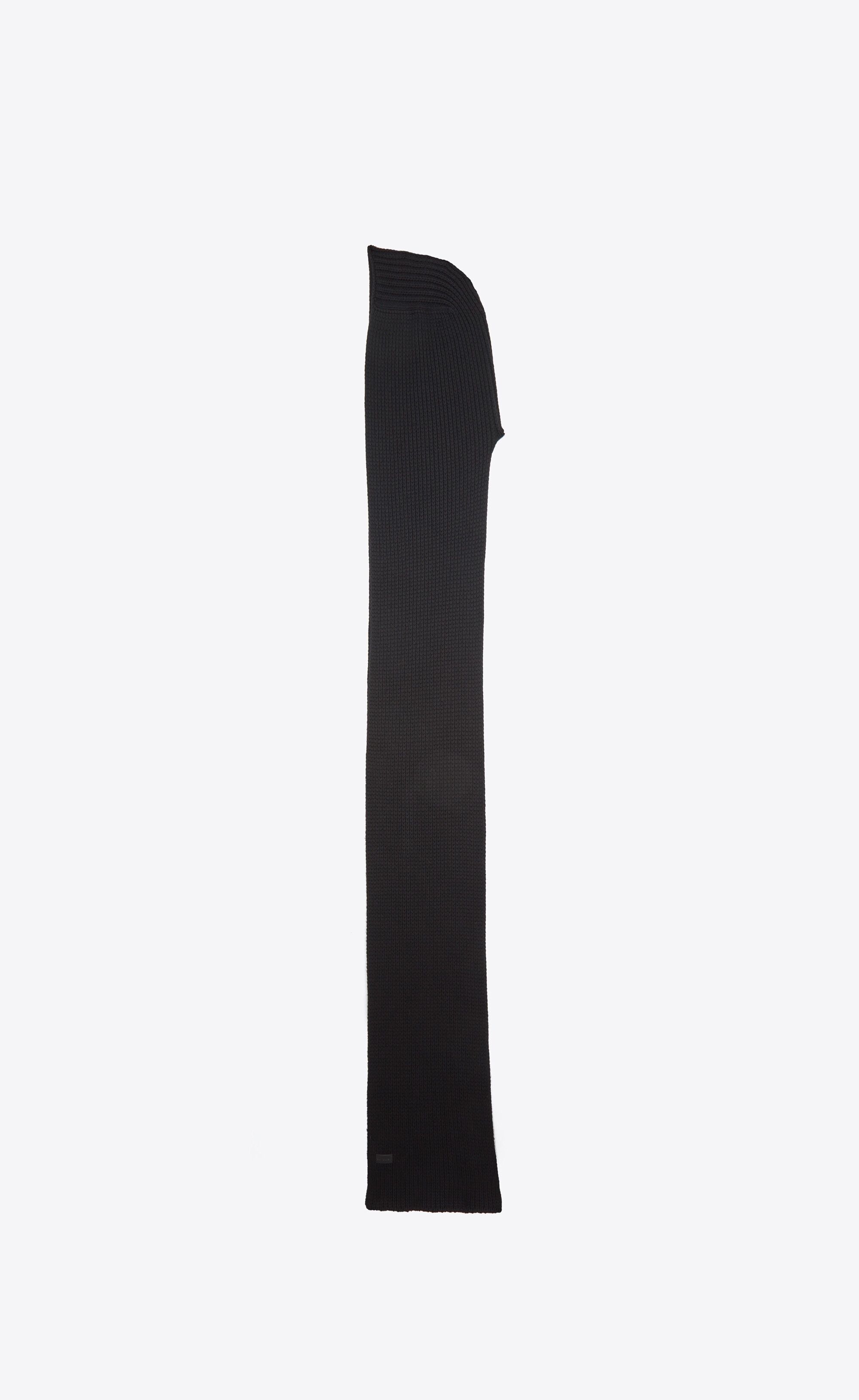 Saint Laurent Paris o1s1wg110125 Size: OS / 755897 Hooded Scarf Cashmere Black Size ONE SIZE - 2 Thumbnail