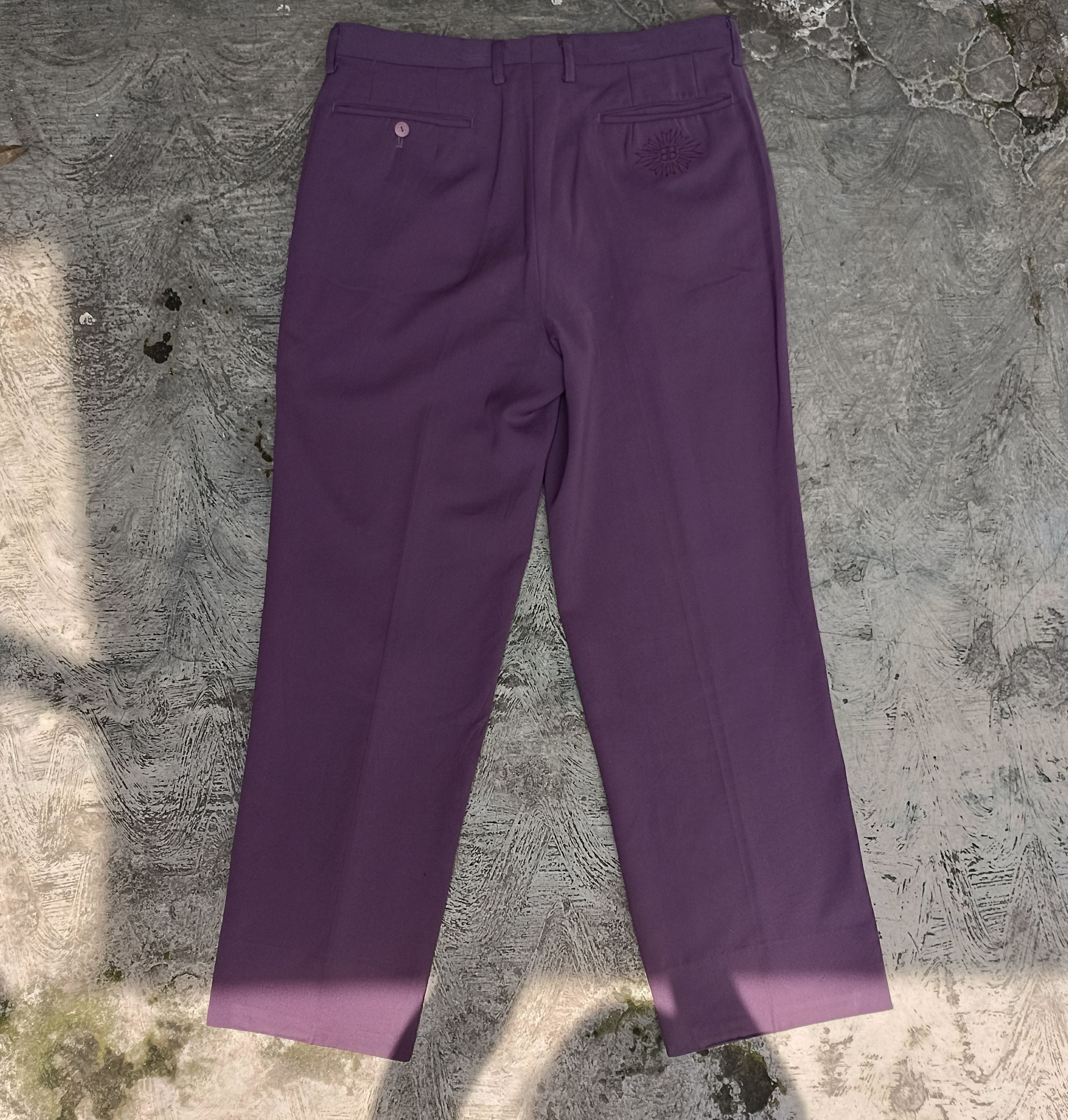 Balenciaga Vintage Balenciaga Casual Purple Logo trouser Pants Size US 33 - 6 Thumbnail