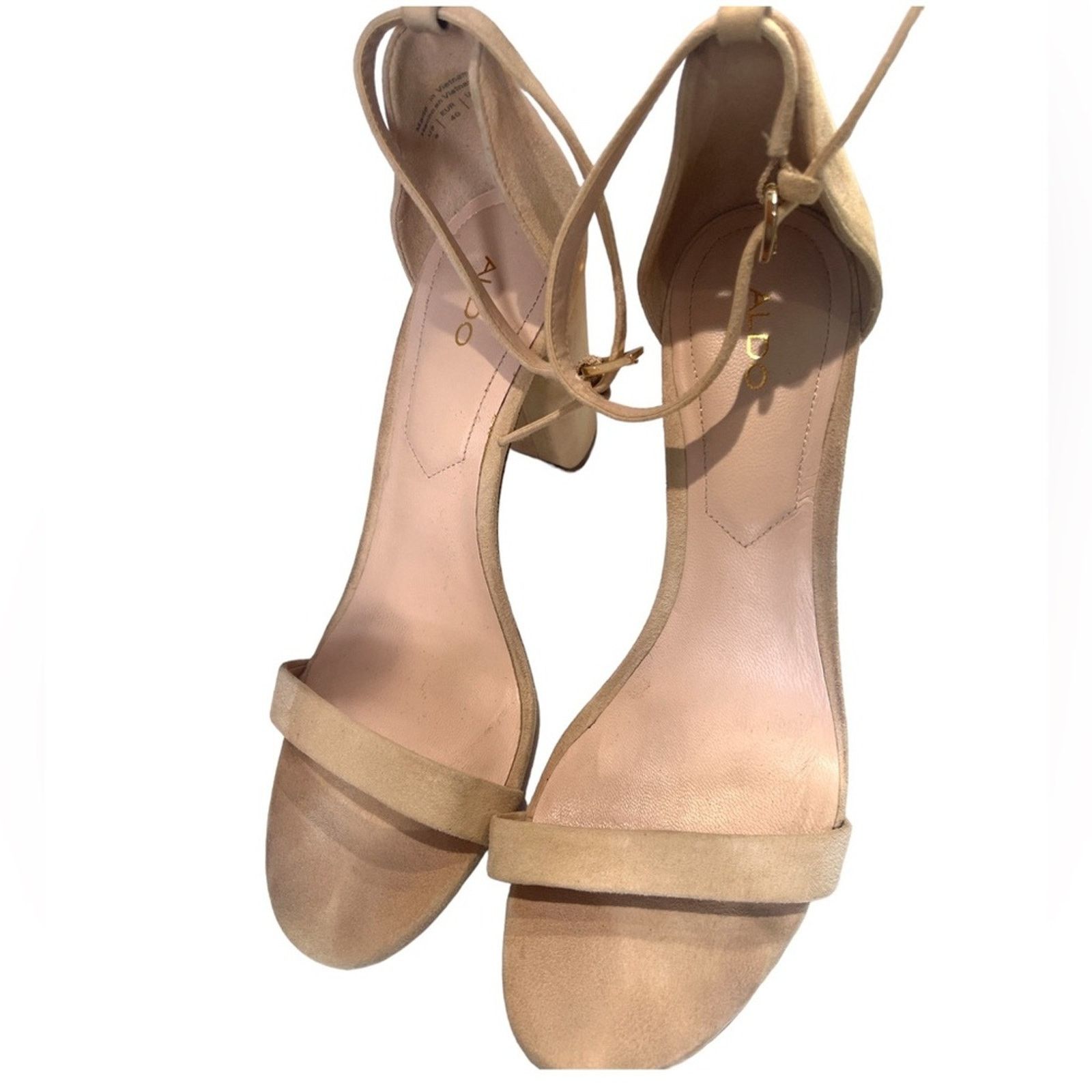 Aldo ALDO Women's Jerecly Beige Suede Block Heel Sandals Sz 9 Size US 9 / IT 39 - 8 Thumbnail