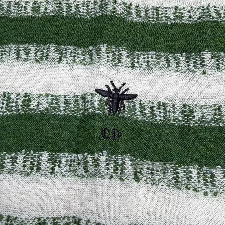 Dior Dior White and green embroidered bee cashmere mulberry sil Size XS / US 0-2 / IT 36-38 - 7 Thumbnail