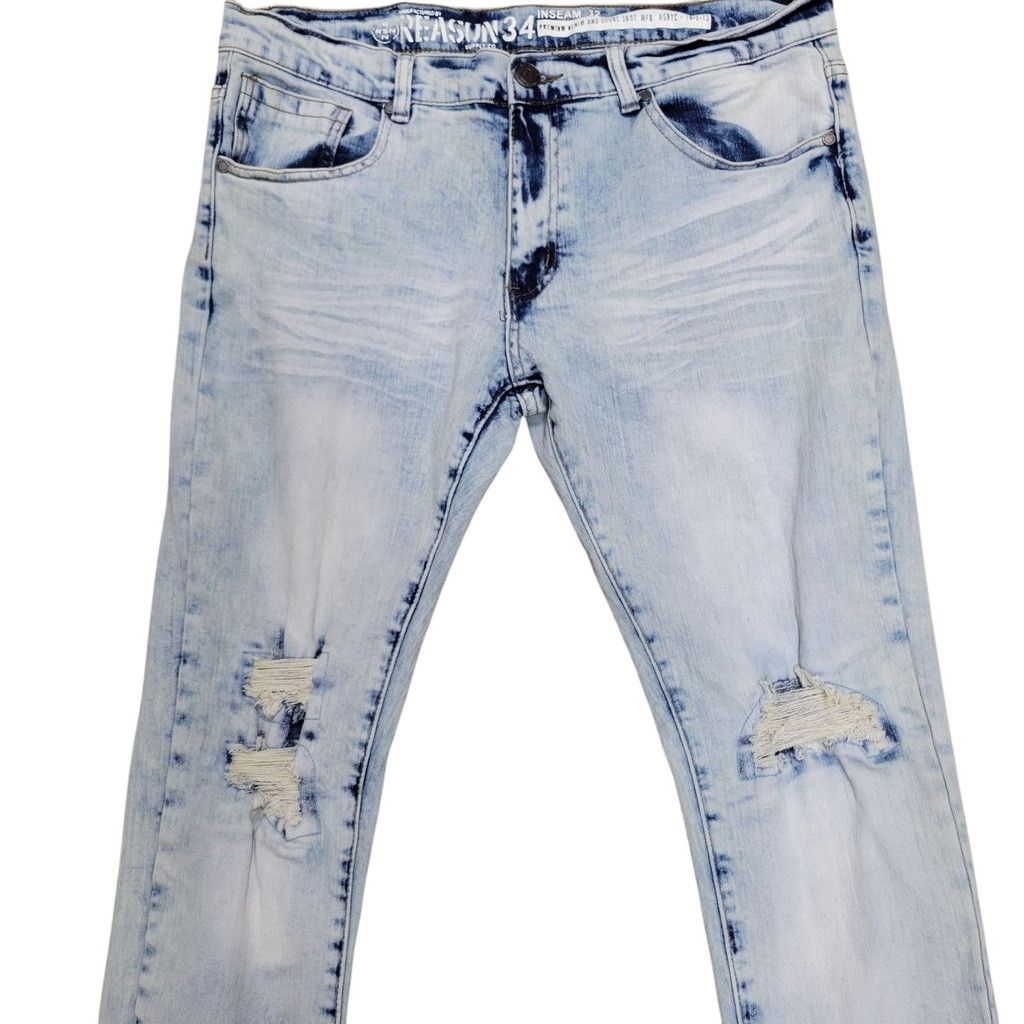 Reason Reason New York Distressed Skinny Jeans Men's Size 34/32 Size US 34 / EU 50 - 6 Thumbnail