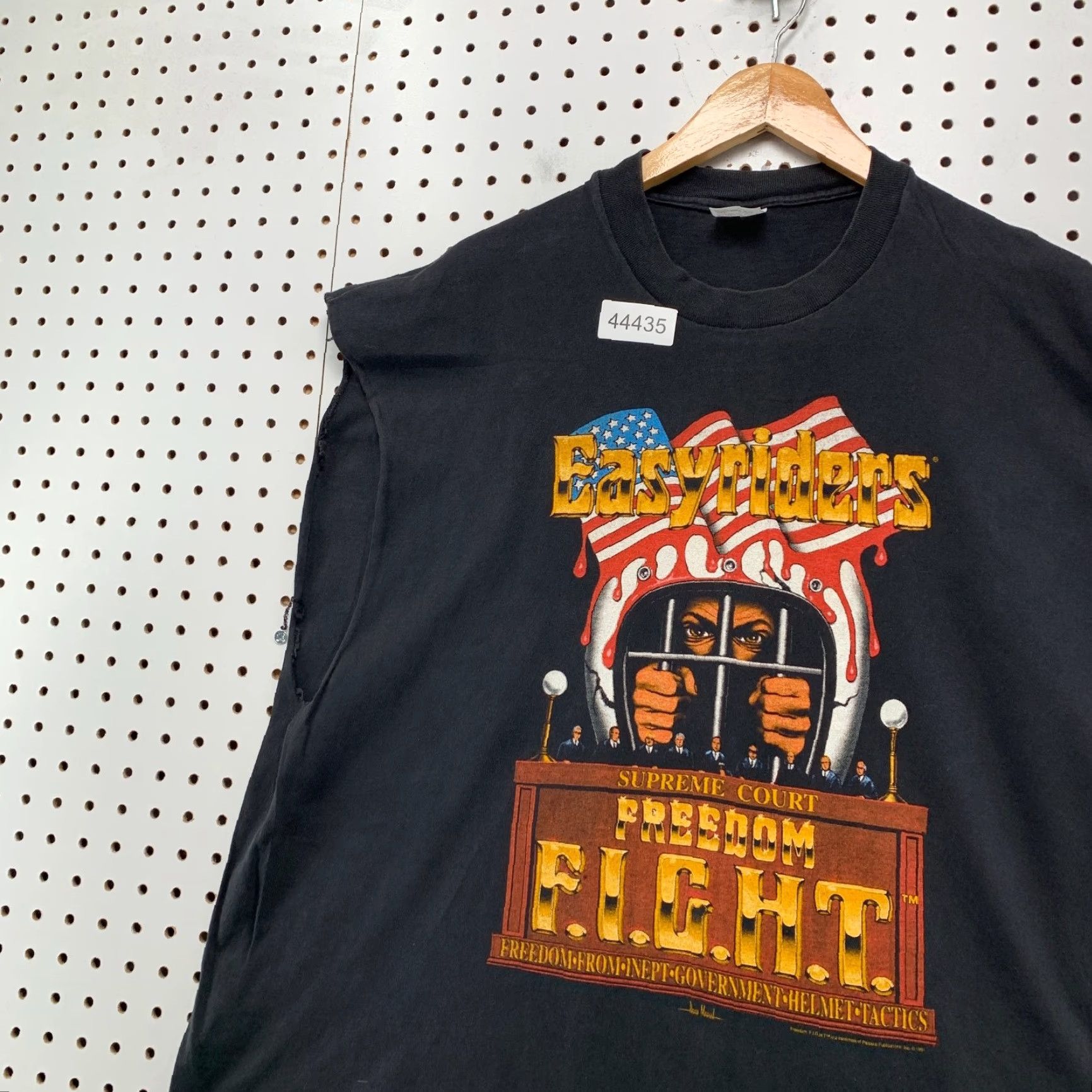 Vintage VINTAGE Stedman T-Shirt Shirt Mens 2XL Black USA 90s Easyriders Freedom Fight Sleeveless Crew Neck USA Mens Size US XXL / EU 58 / 5 - 3 Thumbnail