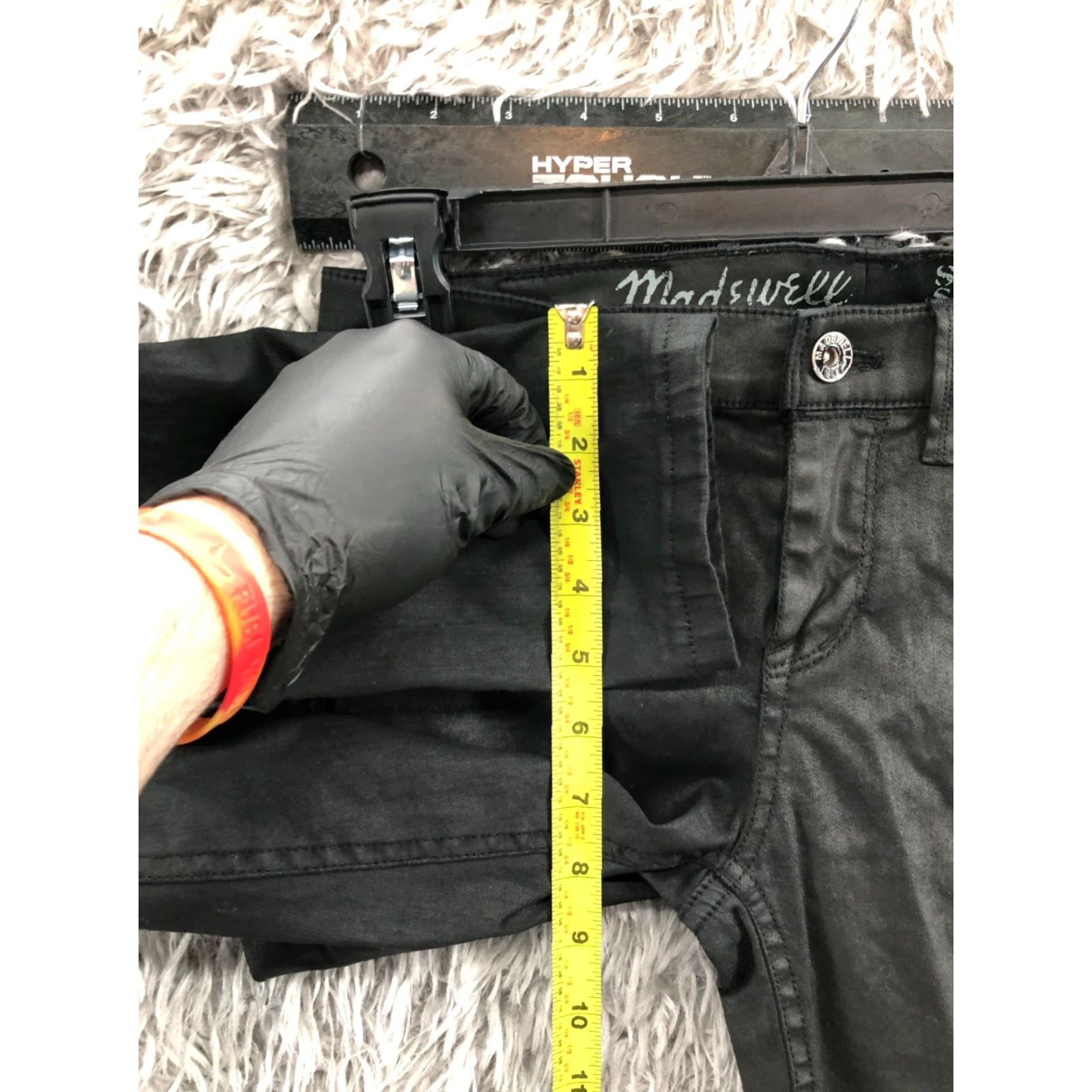 Madewell Madewell Skinny Jeans Regular Black Dark Wash 25 Women Denim 5-Pocket Button Zipper Inseam 29 Size 42" / US 20 - 4 Thumbnail