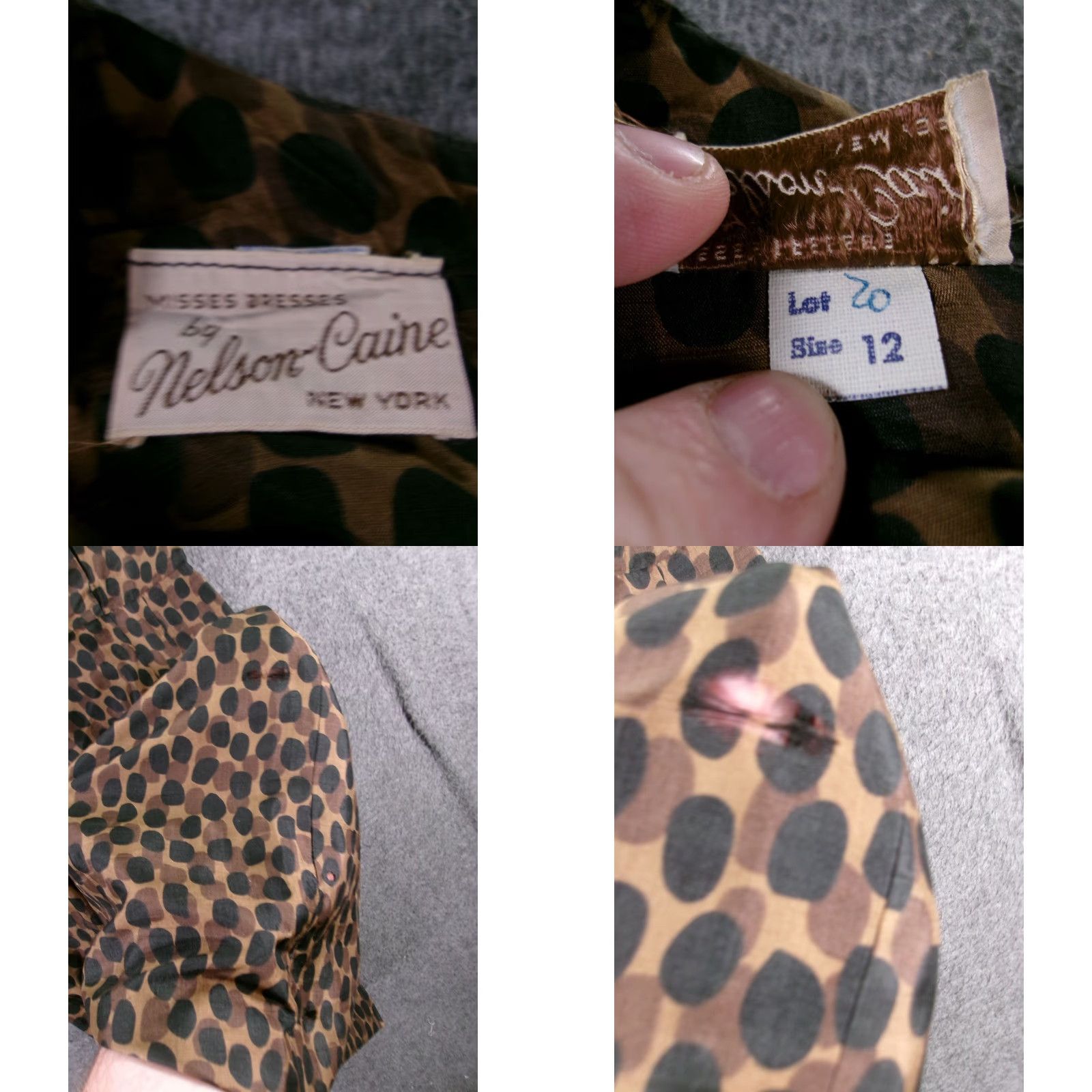 Vintage VINTAGE Nelson Caine Dress Women 12 Brown Black Polka Dot Cap Sleeve Sheath 60s Mens Women? Size XL / US 12-14 / IT 48-50 - 8 Thumbnail