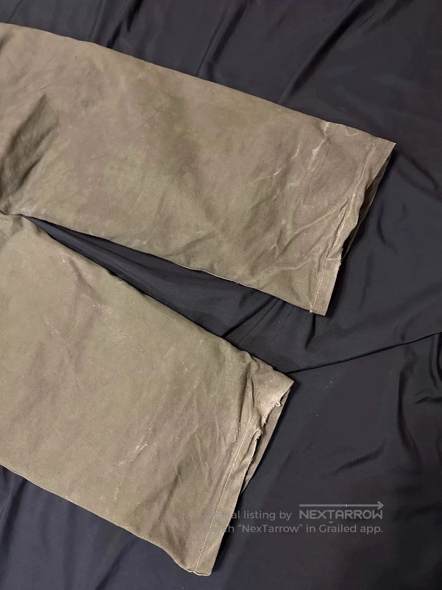 Vintage vintage 1950s green canvas fire resistant pants. Size US 30 / EU 46 - 8 Thumbnail