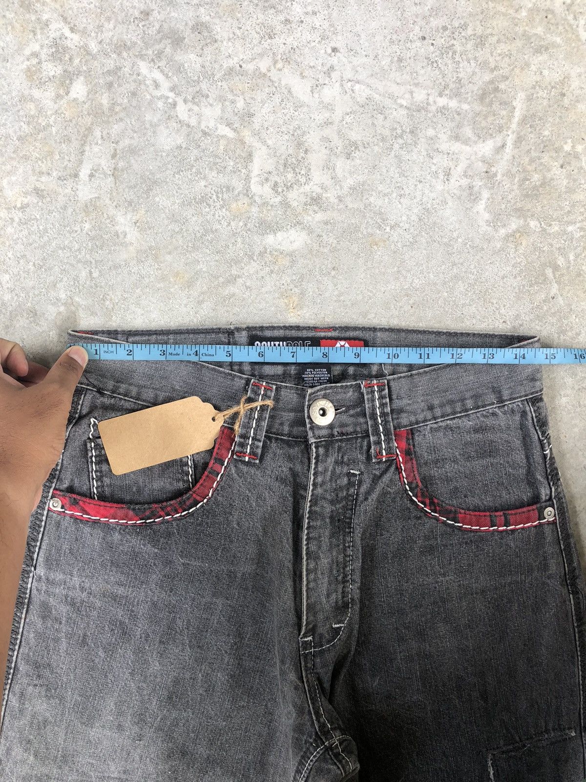 Southpole Vintage Southpole Baggy Jeans Embroidered Logo Distressed Size US 29 - 18 Thumbnail