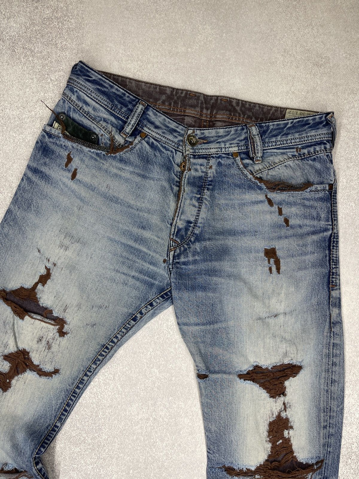 Diesel Diesel IAKOP Ripped Denim Jeans Blue Made in Italy Size US 30 / EU 46 - 9 Thumbnail