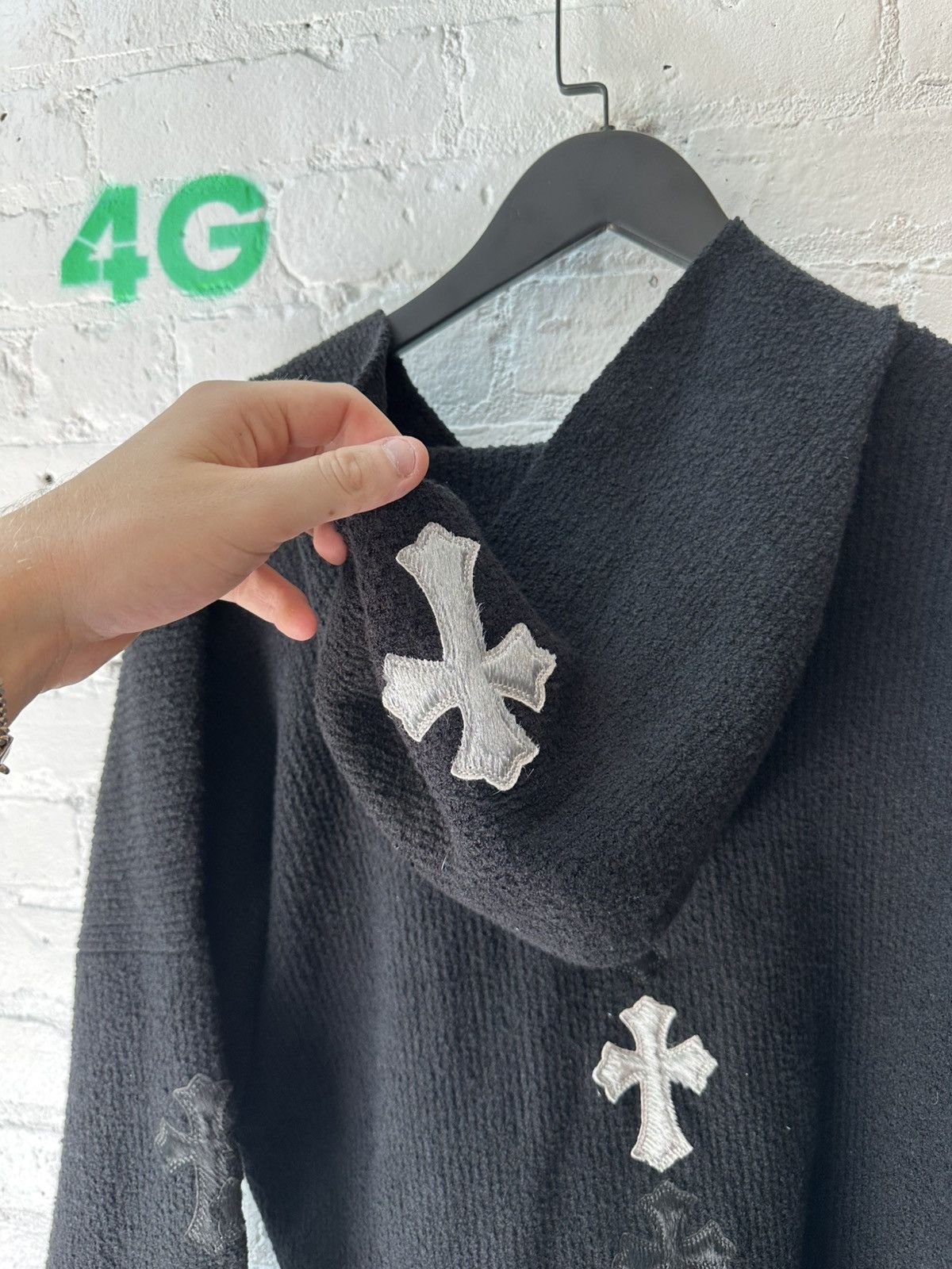 Chrome Hearts Chrome HEARTS 1/1 Cashmere VIP SPINE CROSS PATCH HOODIE Size US S / EU 44-46 / 1 - 10 Thumbnail