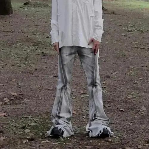 Japanese Brand Streetwear Dirty Gradient Baggy White Jeans Size US 32 / EU 48 - 2 Thumbnail