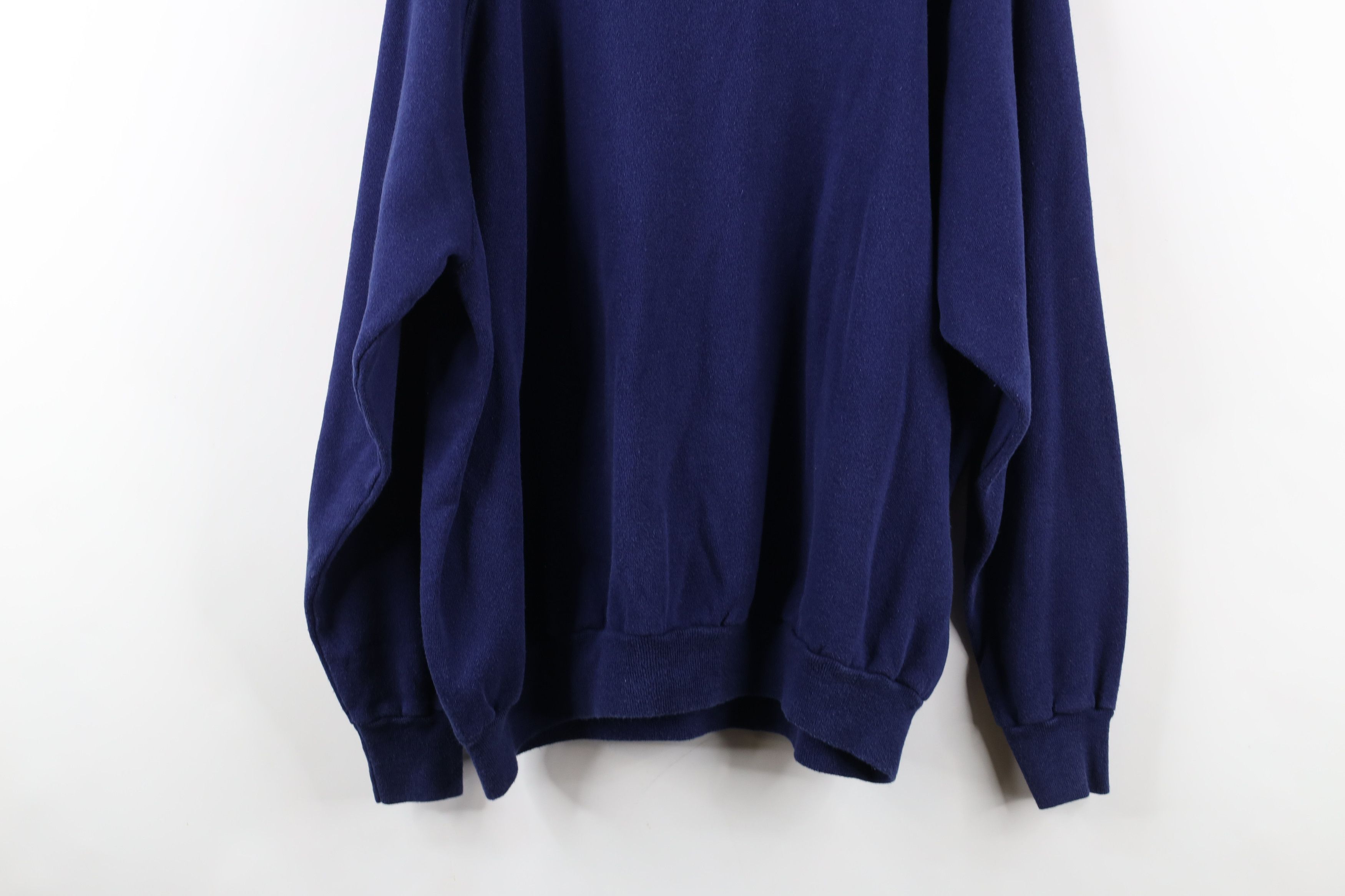 Vintage Vintage 70s 80s Streetwear Blank Raglan Sweatshirt Blue USA Size US XXL / EU 58 / 5 - 13 Thumbnail