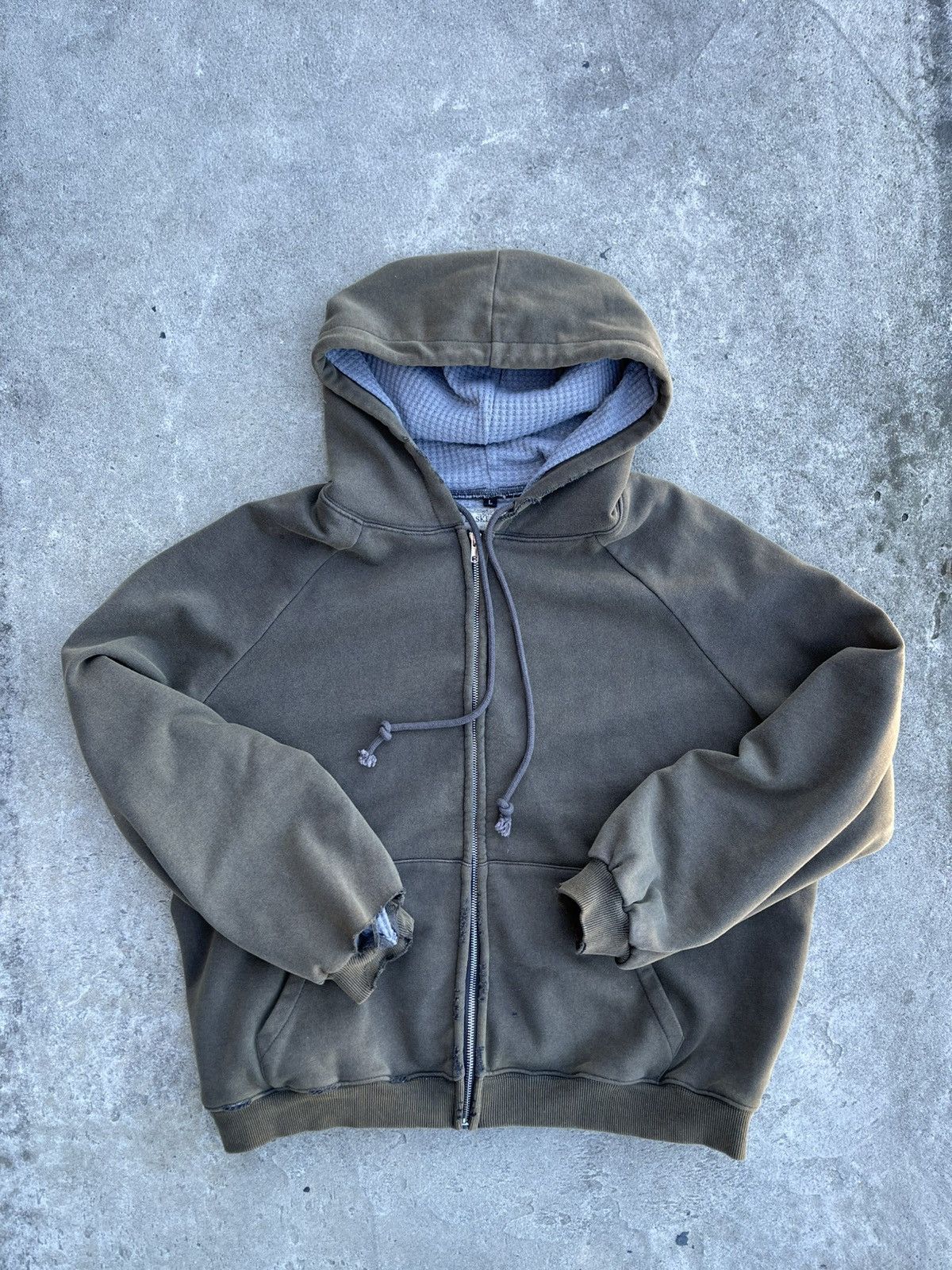 basketcase gallery Hench Thermal Lined Zip Up Hoodie - Size Large