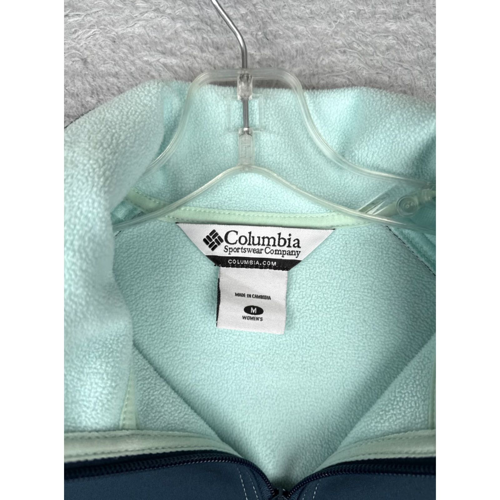 Vintage Columbia Jacket Women M Blue Mock Neck Full Zip Fleece Lined Polyester Logo Outdoor 90s? Size M / US 6-8 / IT 42-44 - 6 Thumbnail