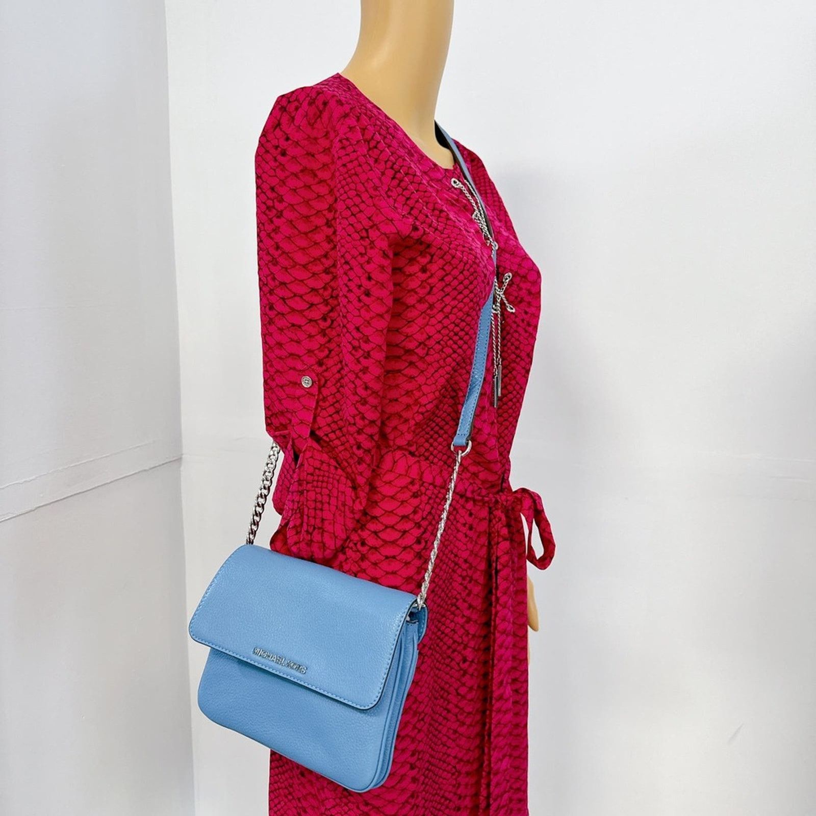 Michael Kors 32T5Sbfc7L Bedford Double Gusset Crossbody Bag in Blue, Women's