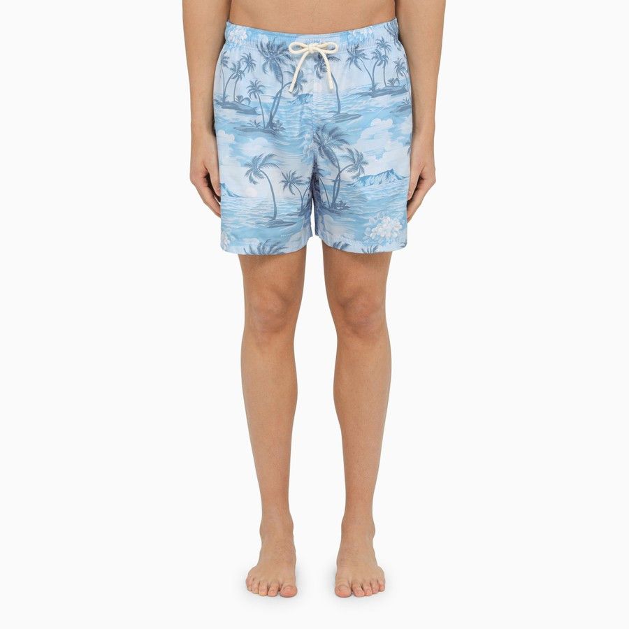 image of Palm Angels O1D2Blof0524 Shorts In Blue, Men's (Size 32)