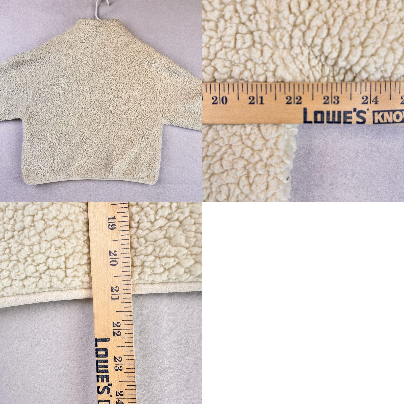 Champion Champion Pullover Womens Medium Cream Sherpa Fleece Quarter Zip Script Logo Sweatshirt Size M / US 6-8 / IT 42-44 - 8 Thumbnail