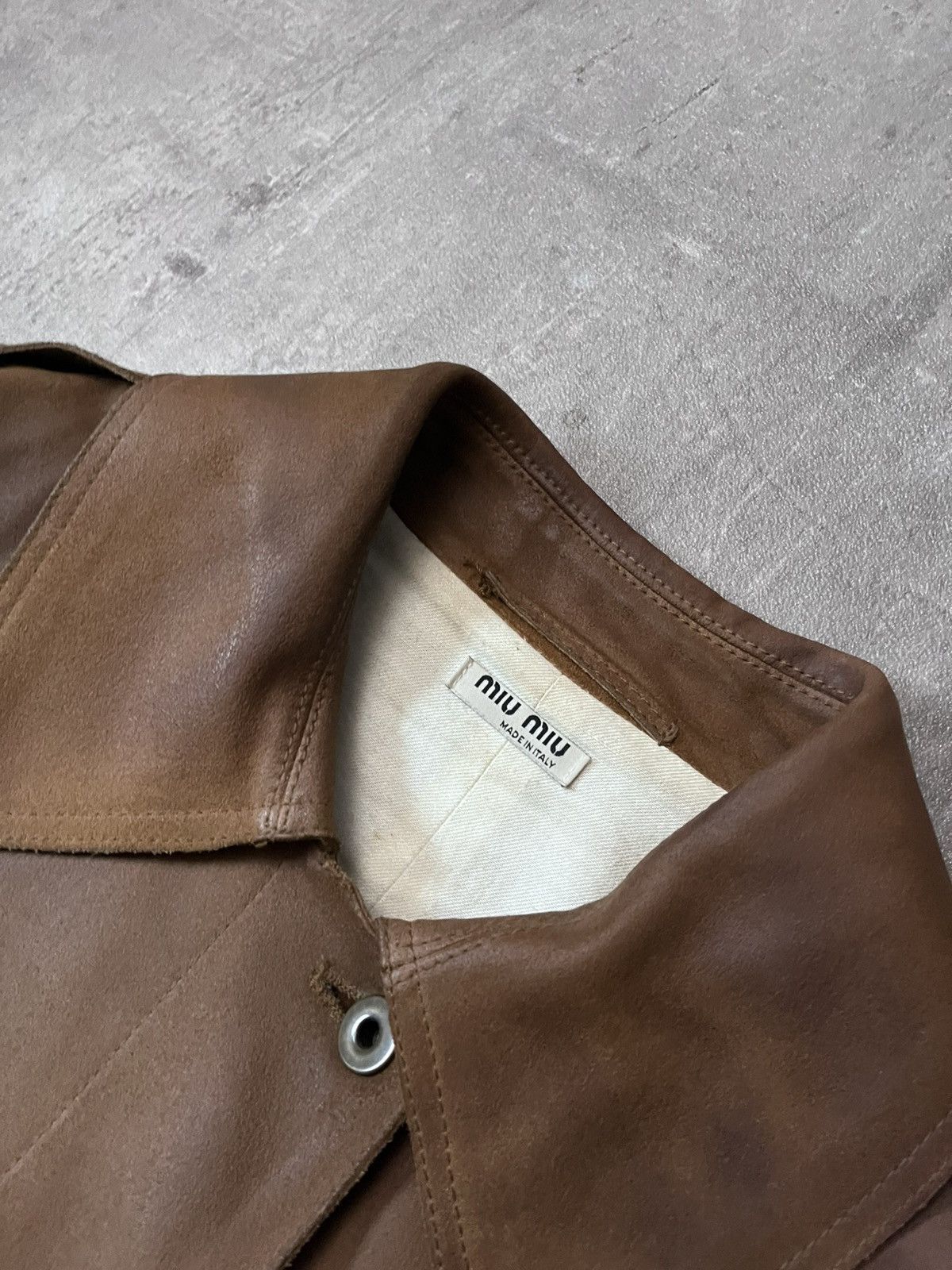 Miu Miu Miu Miu vintage sude leather brown trench coat rare Size L / US 10 / IT 46 - 9 Thumbnail