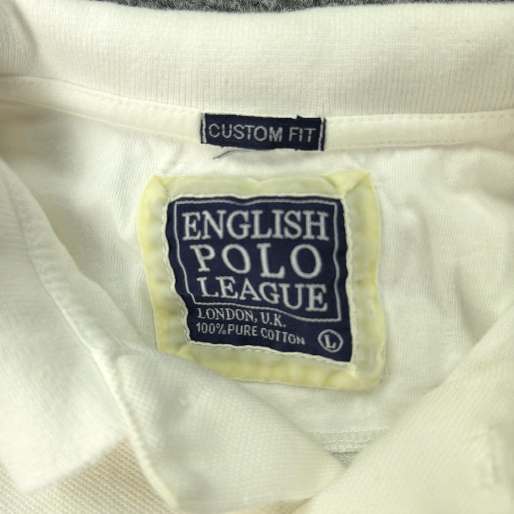 Vintage English Polo League Shirt Mens Large White Embroidered Horse Equestrian Polo Size US L / EU 52-54 / 3 - 4 Thumbnail
