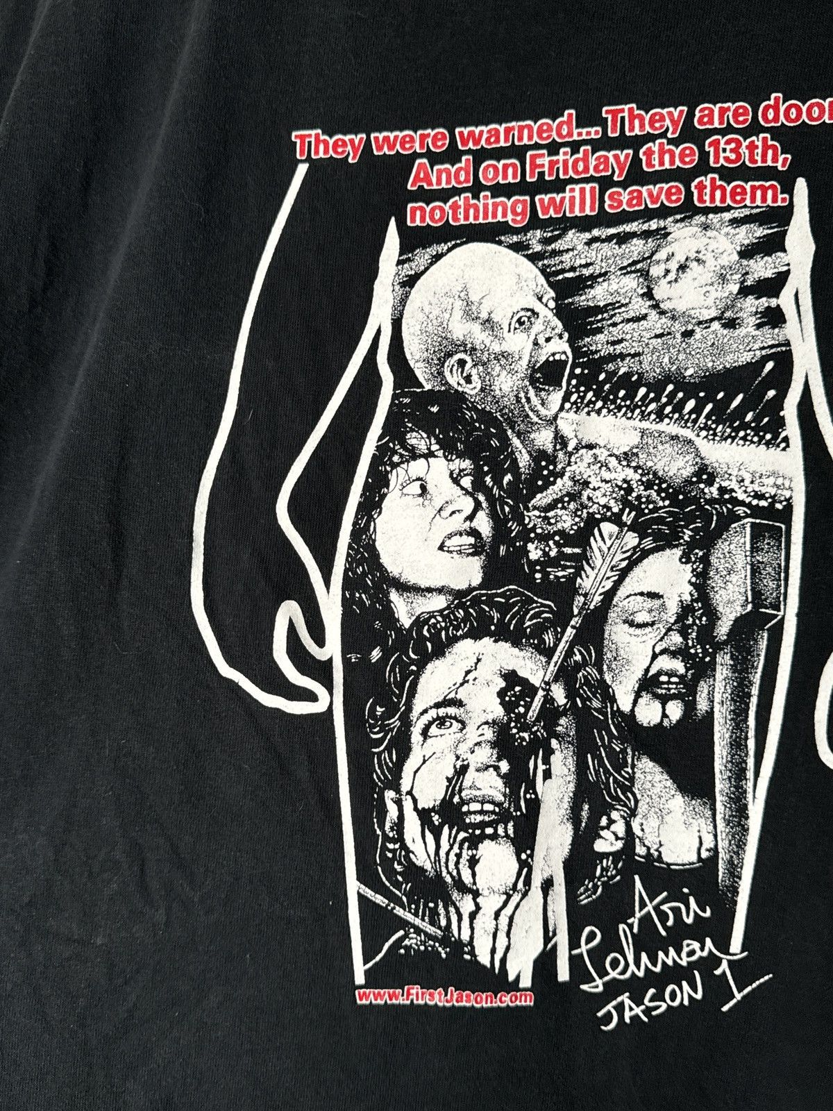 Vintage Vintage Y2K Friday The 13th They Were Warned T Shirt Size US XL / EU 56 / 4 - 2 Thumbnail