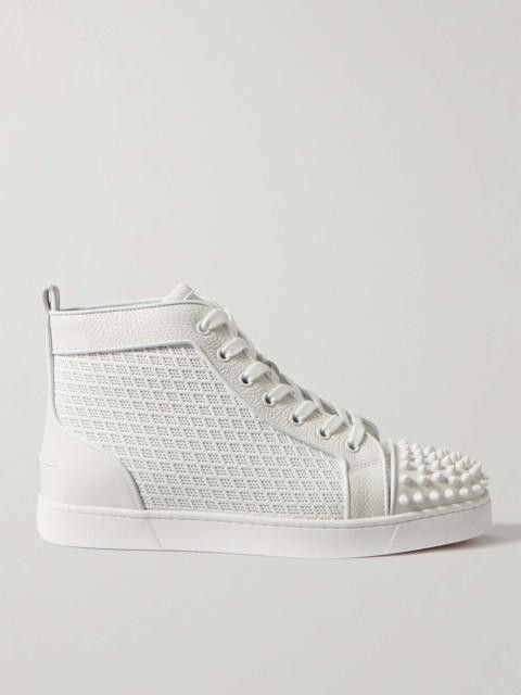 Christian Louboutin Lou Spikes Orlato Studded Leather and Mesh High-Top Sneakers Size US 11 / EU 44 - 1 Preview