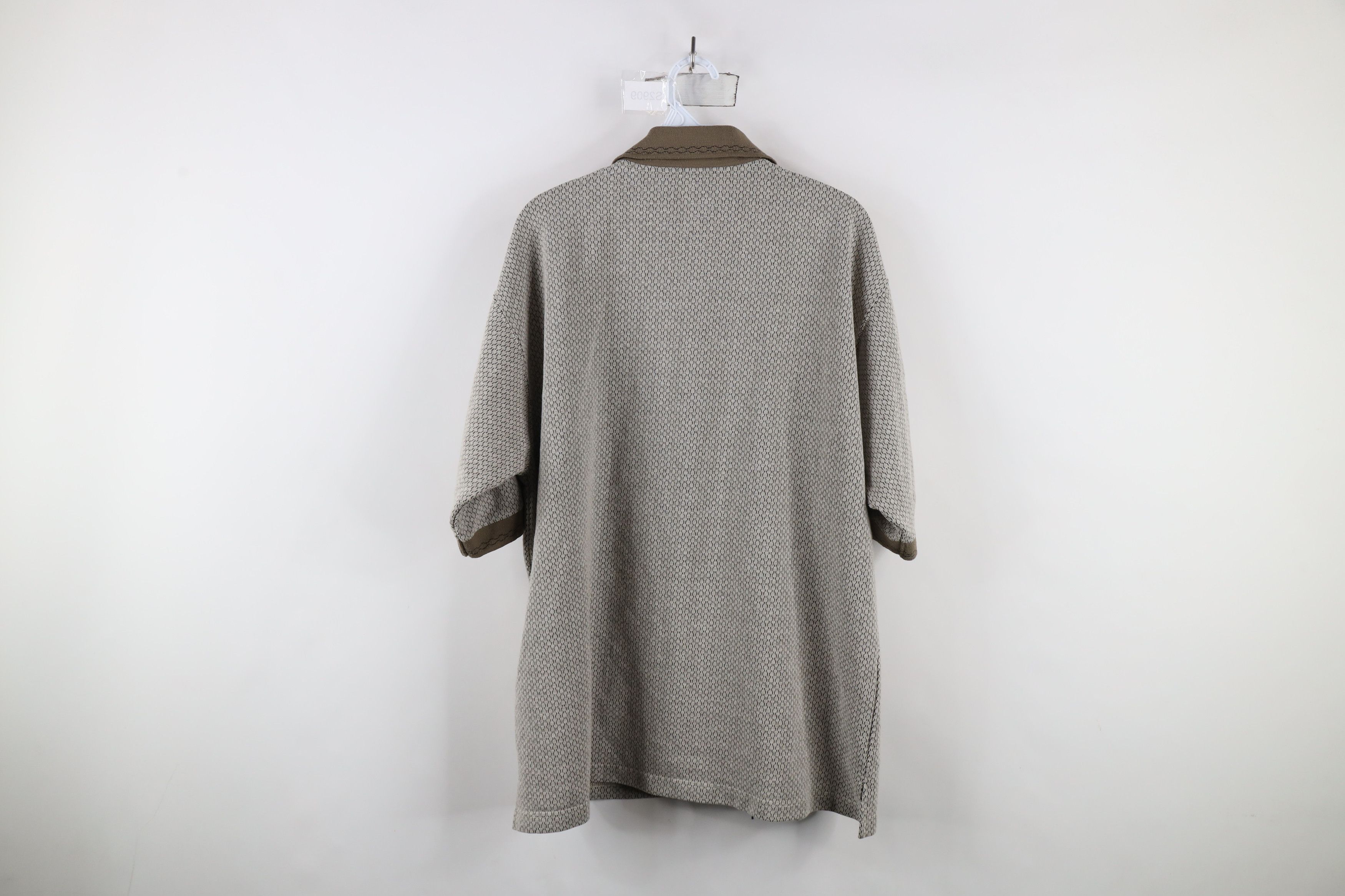 Vintage Vintage 90s Streetwear Baggy Fit Geometric Knit Polo Shirt Size US L / EU 52-54 / 3 - 8 Thumbnail