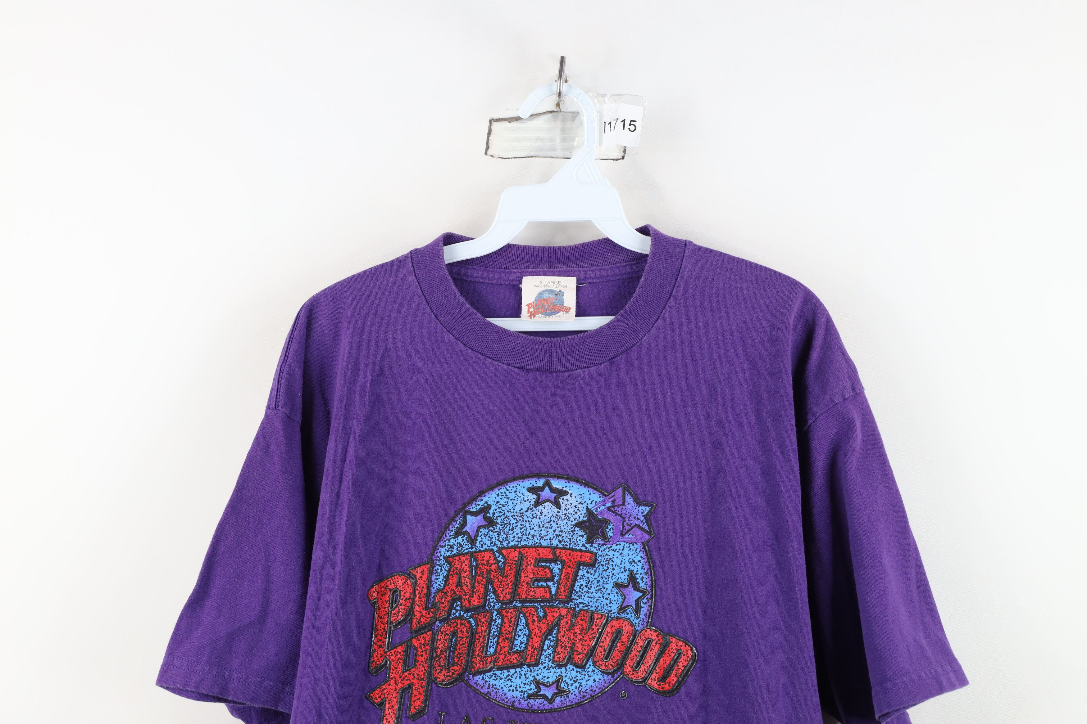 Vintage Vintage 90s Planet Hollywood Las Vegas T-Shirt Purple USA Size US XL / EU 56 / 4 - 2 Thumbnail