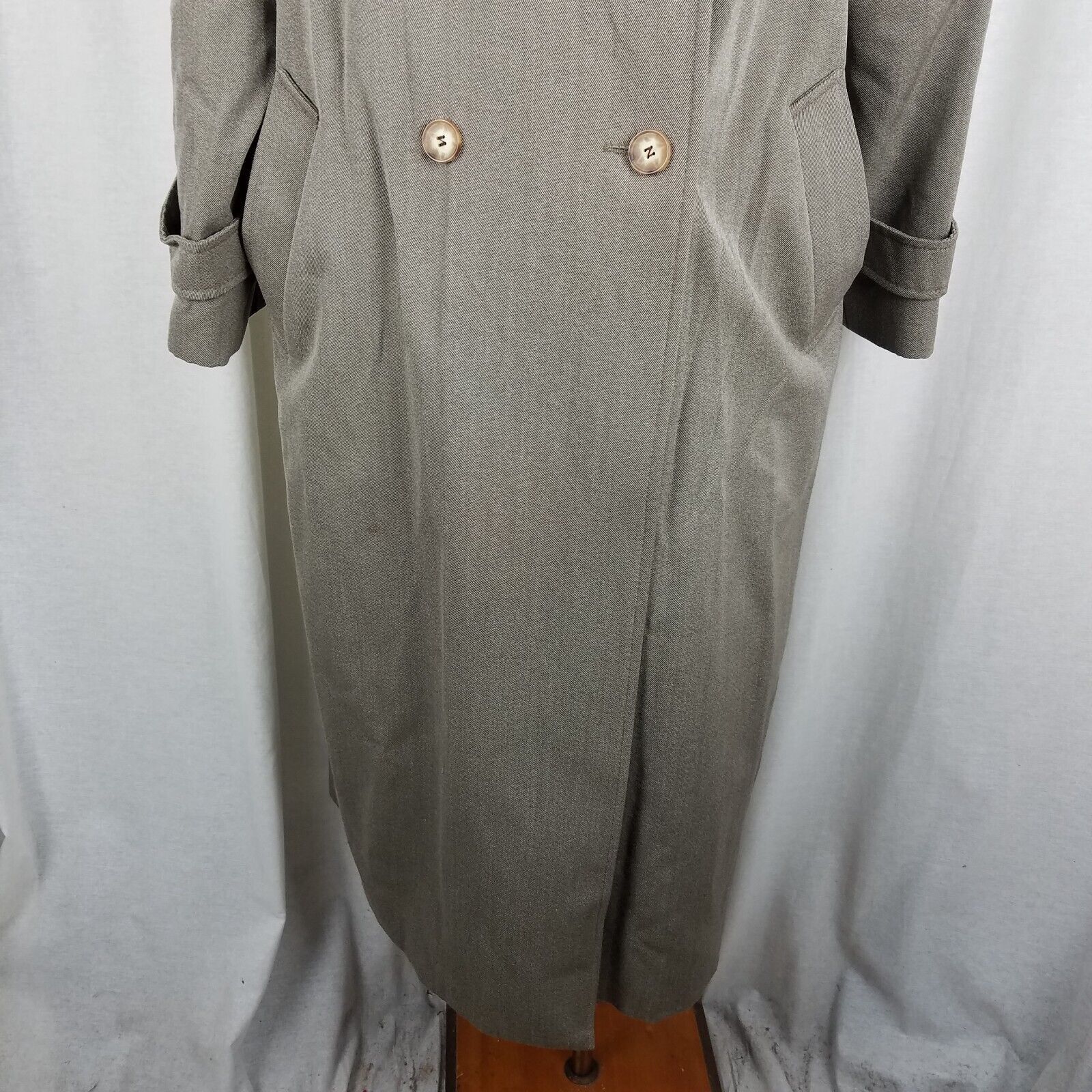Vintage Vtg Larry Levine Dble Breasted Maxi 80s Trench Coat Womens L Size L / US 10 / IT 46 - 3 Thumbnail