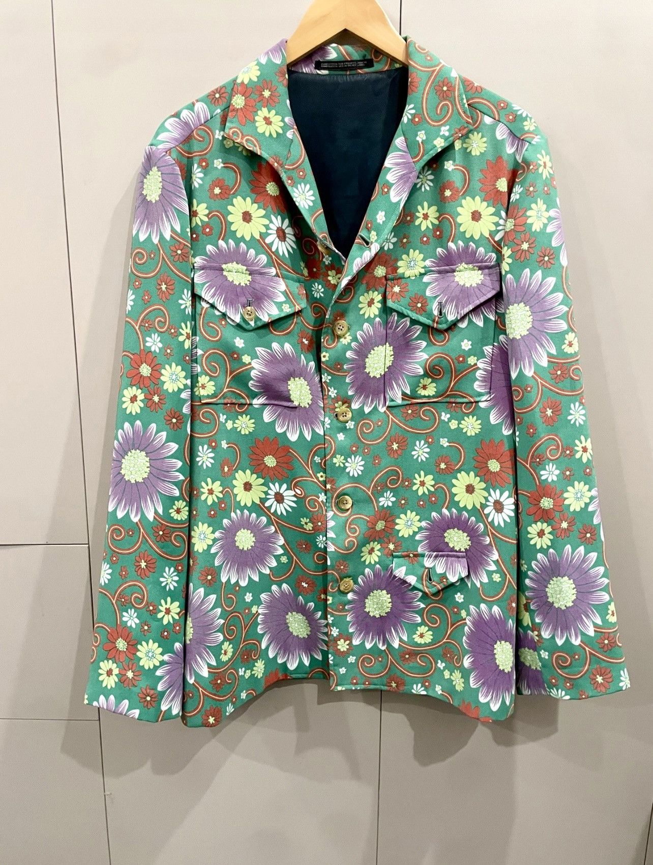 Y's Youji Yamamoto Flower pattern cut jacquard fabric Jacket outer YQ-J26-907 multicolor 2