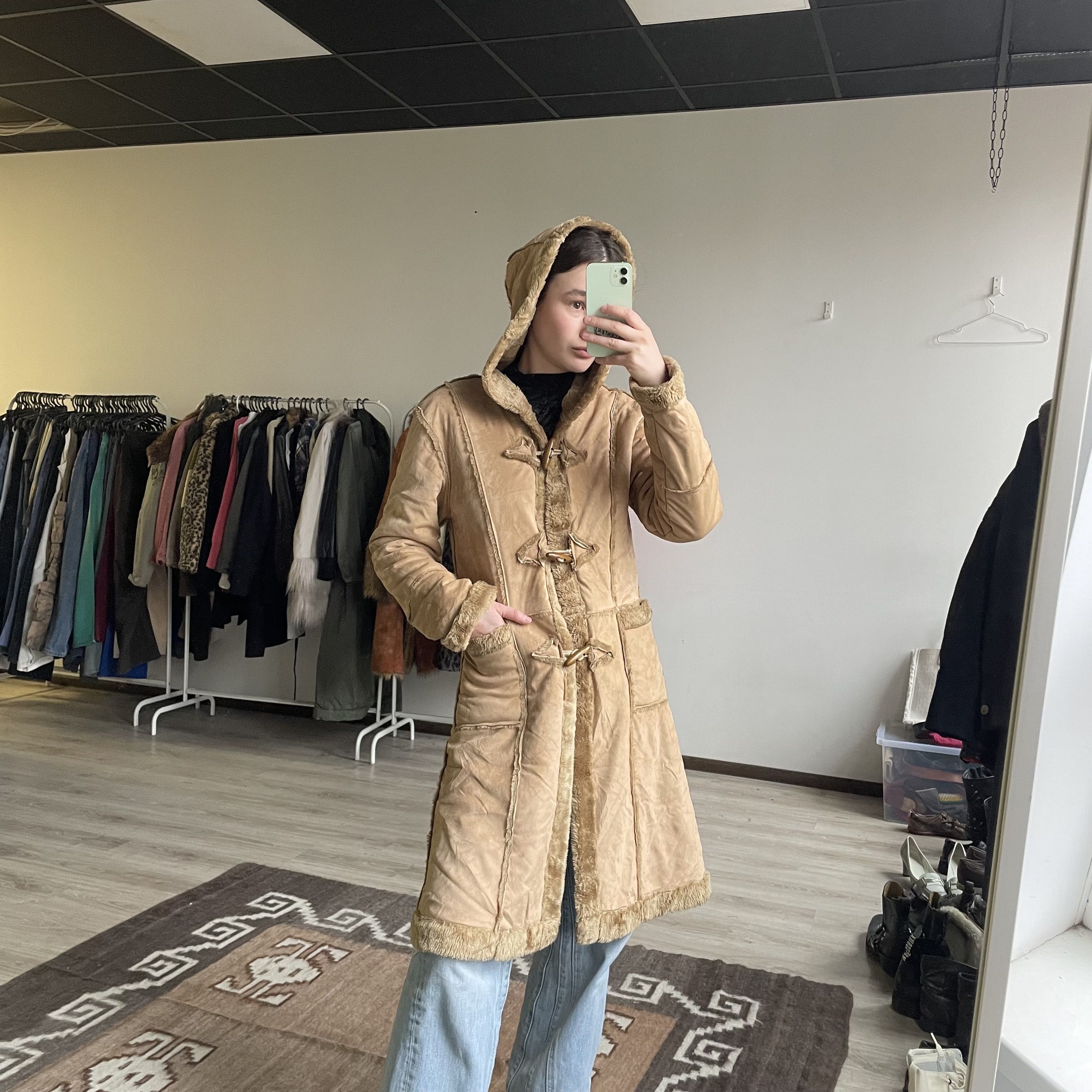 Japanese Brand Vintage Y2K Faux Shearling Long Duffle Coat 8376AC Size M / US 6-8 / IT 42-44 - 5 Thumbnail