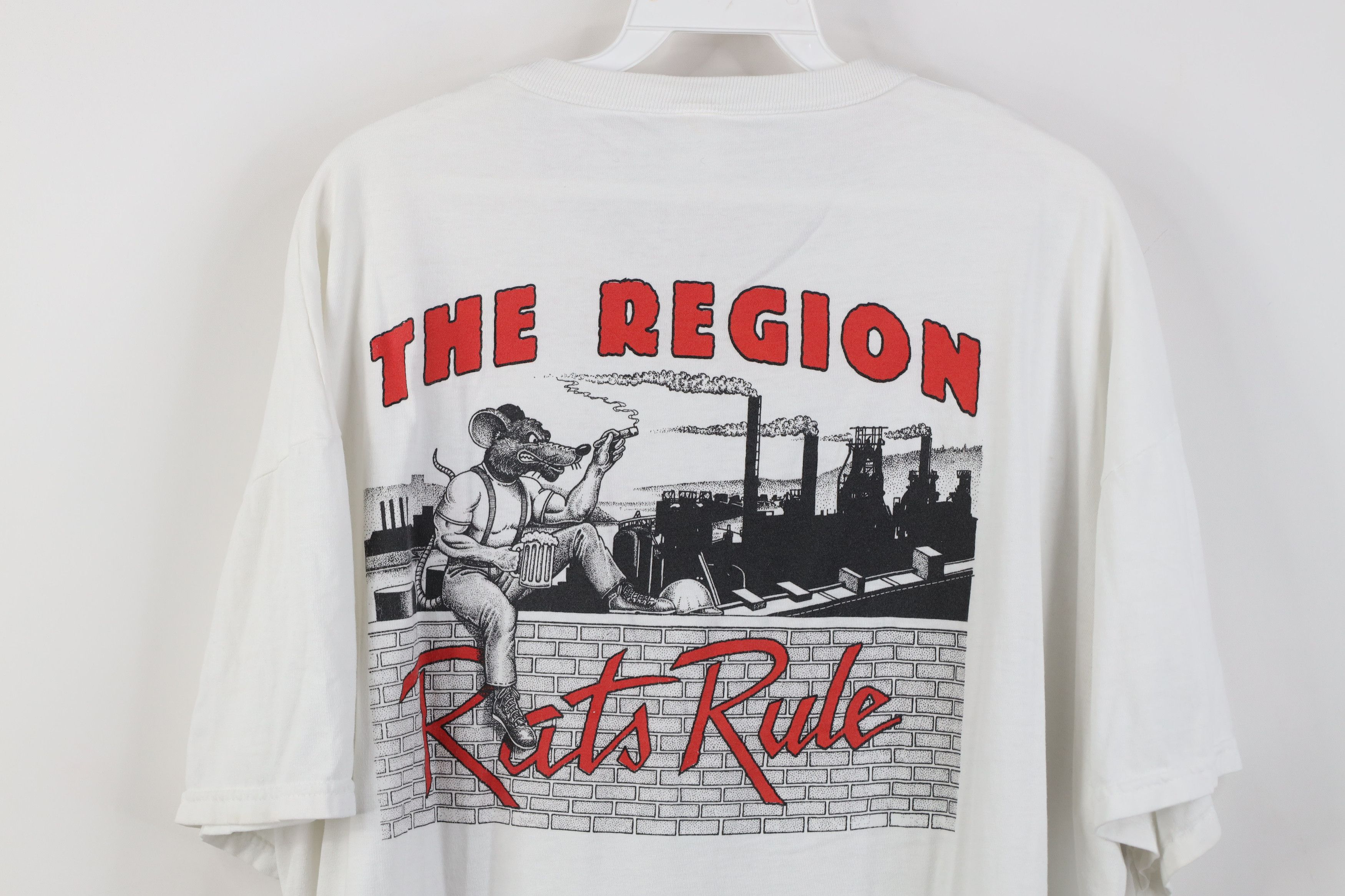 Russell Athletic Vintage 90s Russell Athletic Where Rats Rule Worker T-Shirt Size US XL / EU 56 / 4 - 10 Thumbnail