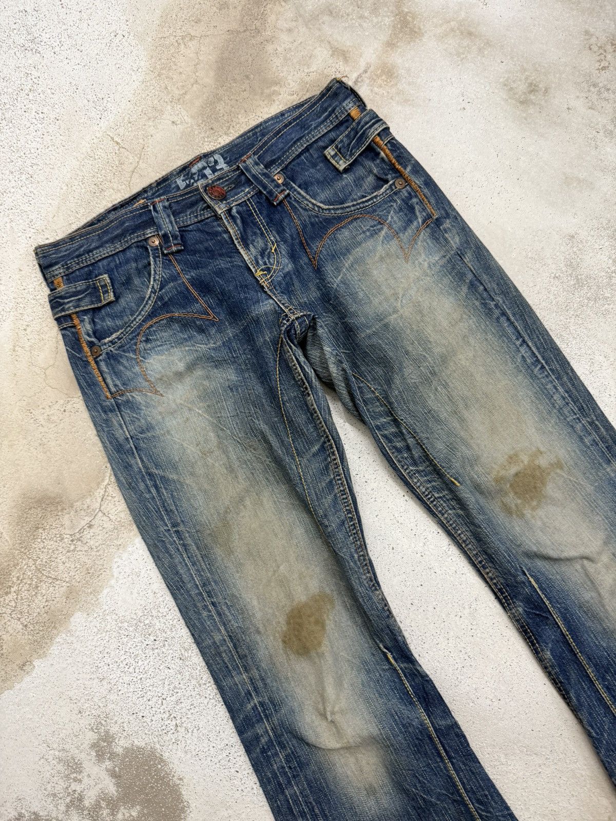 Edwin Vintage Edwin Blue Trip 503 Mudwash Dirty Distress Denim Size US 30 / EU 46 - 3 Thumbnail
