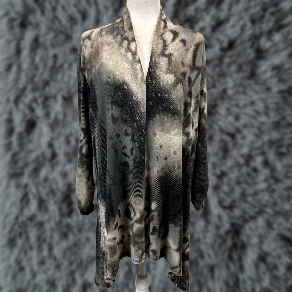 X-LARGE Clara Sun Woo Shirt Tunic Top Women’s Sz X-Large Grey Black Asymmetric Slinky Size XL / US 12-14 / IT 48-50 - 1 Thumbnail