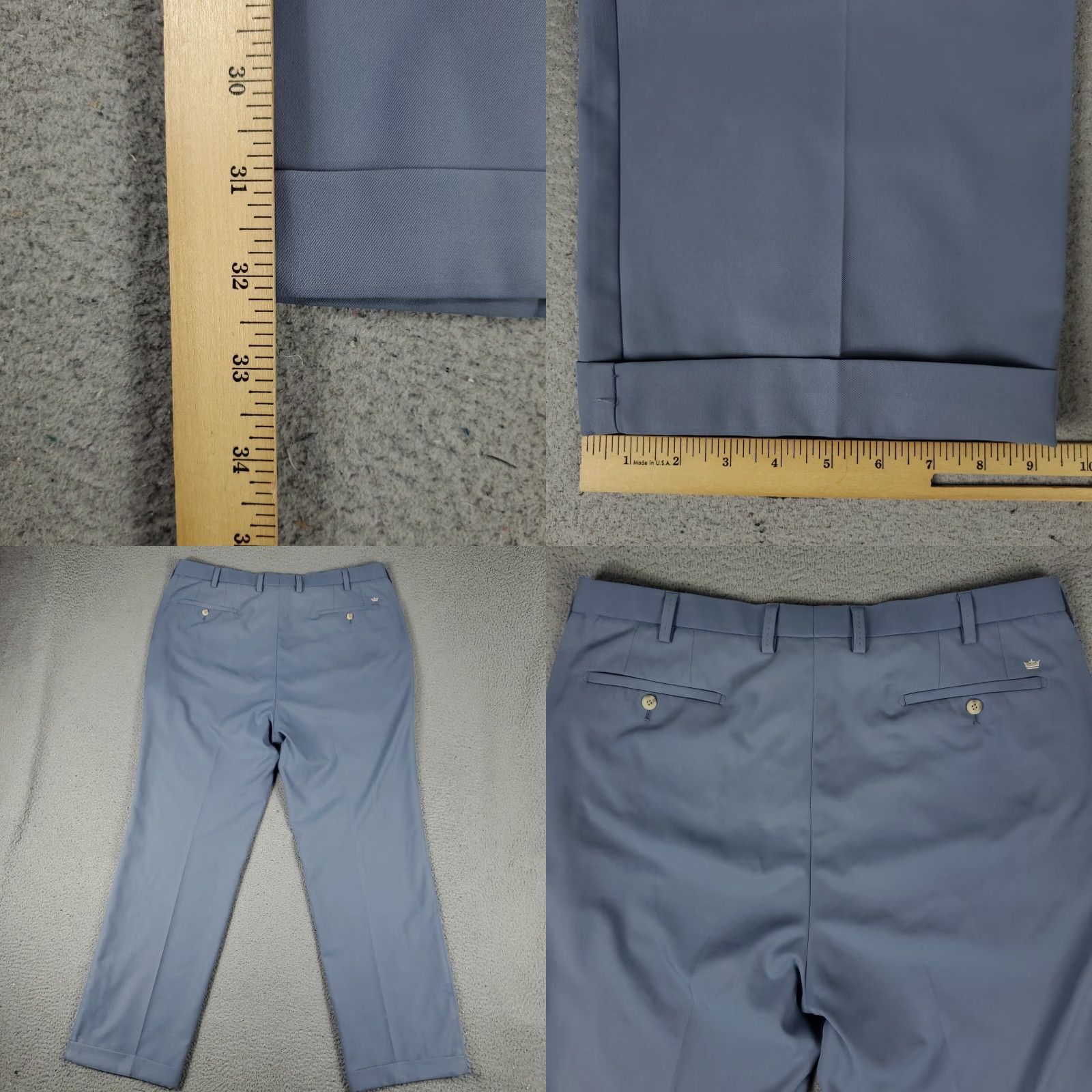 Peter Millar Peter Millar Pants Mens 40x32 Blue Cuffed Golf Slash Pockets Chino Trousers Size US 40 / EU 56 - 8 Thumbnail