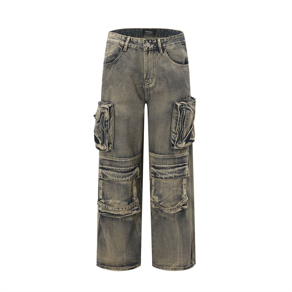 Japanese Brand Gray Distressed Multipocket Workwear Baggy Denim Size US 31 - 5 Thumbnail