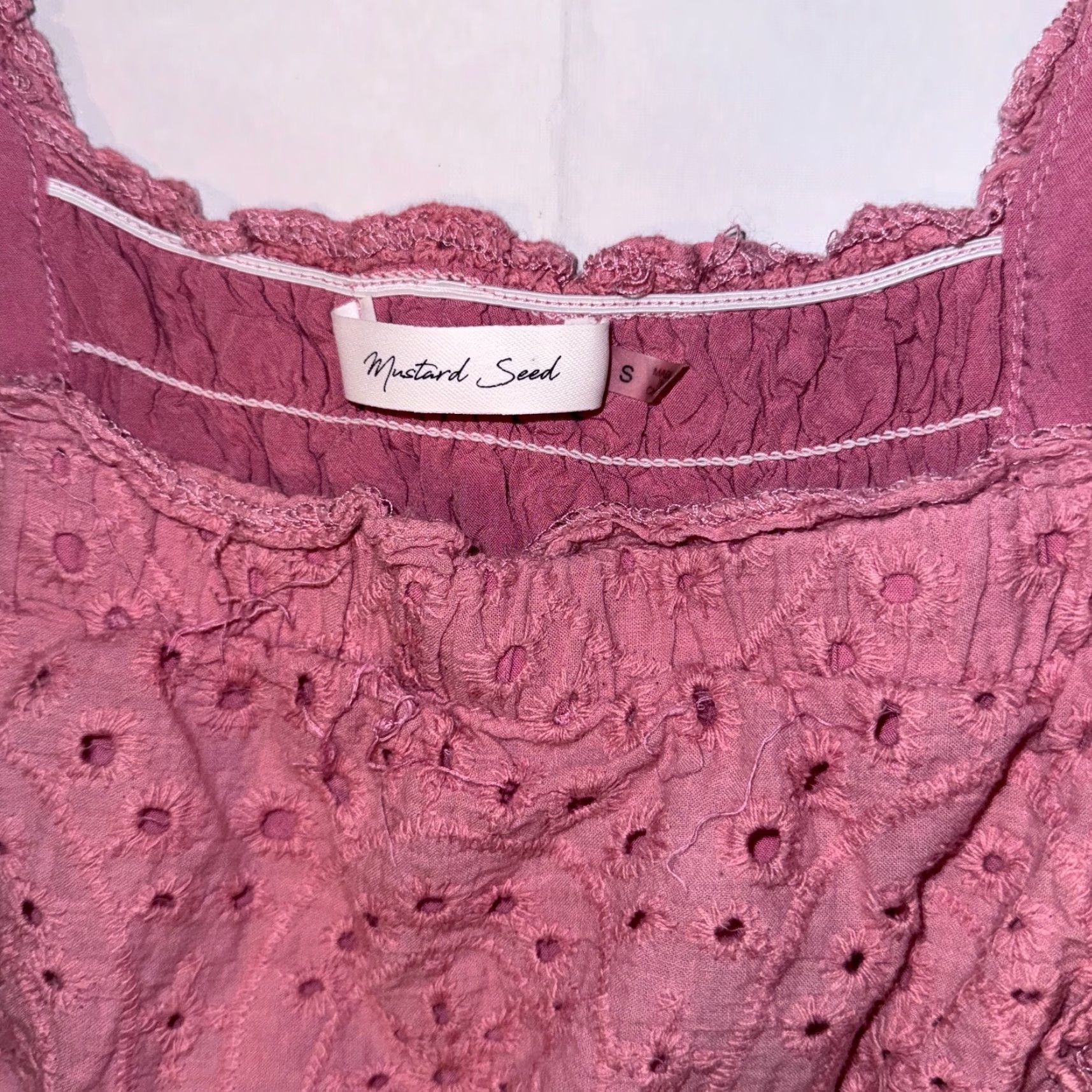 Vintage Mustard Seed Women's Pink Ruffled Sleeveless Mini Dress Sz S] Size S / US 4 / IT 40 - 2 Thumbnail