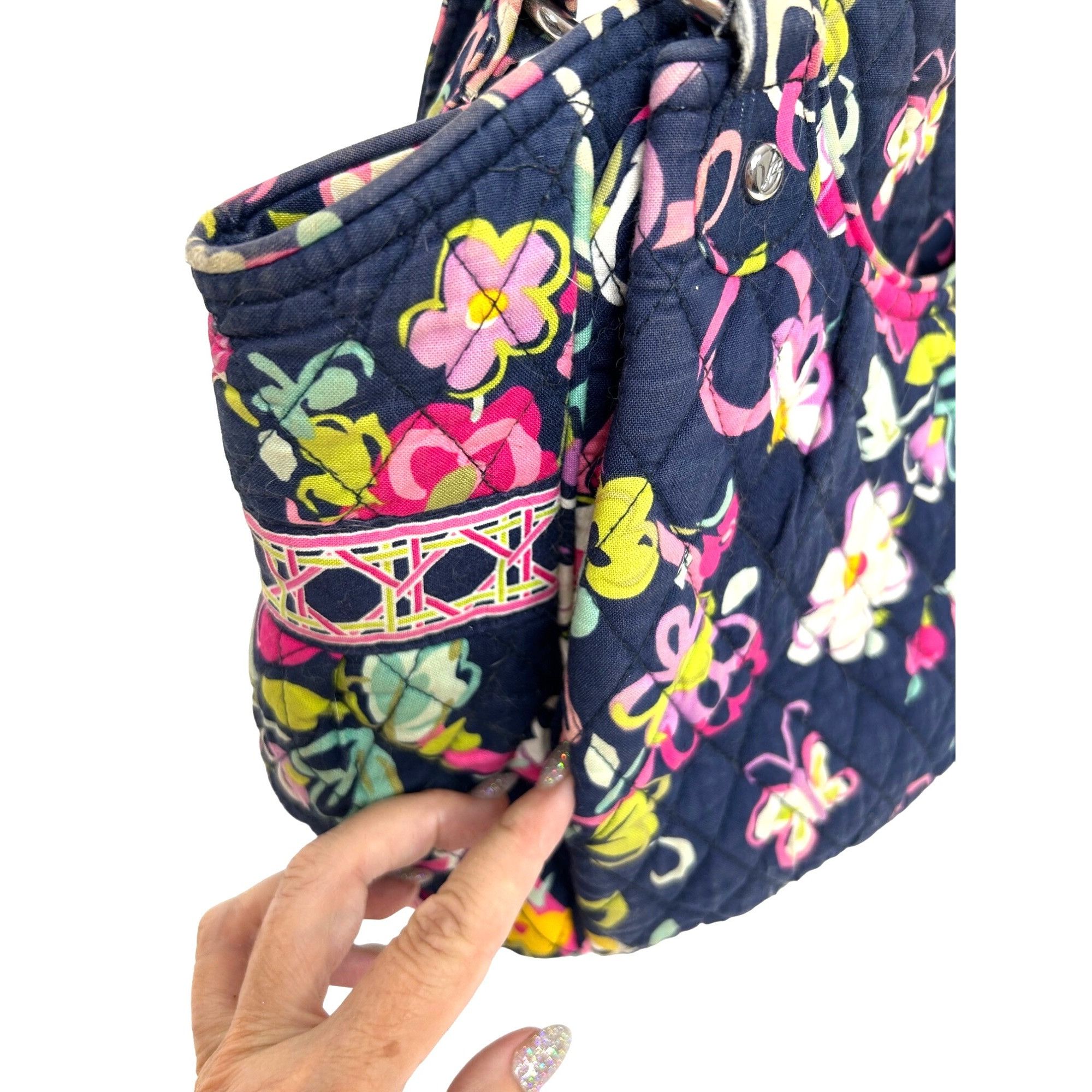 Vera Bradley Vera Bradley Tote Bag Cancer Awareness 2 Straps Navy Multi F Size ONE SIZE - 22 Thumbnail