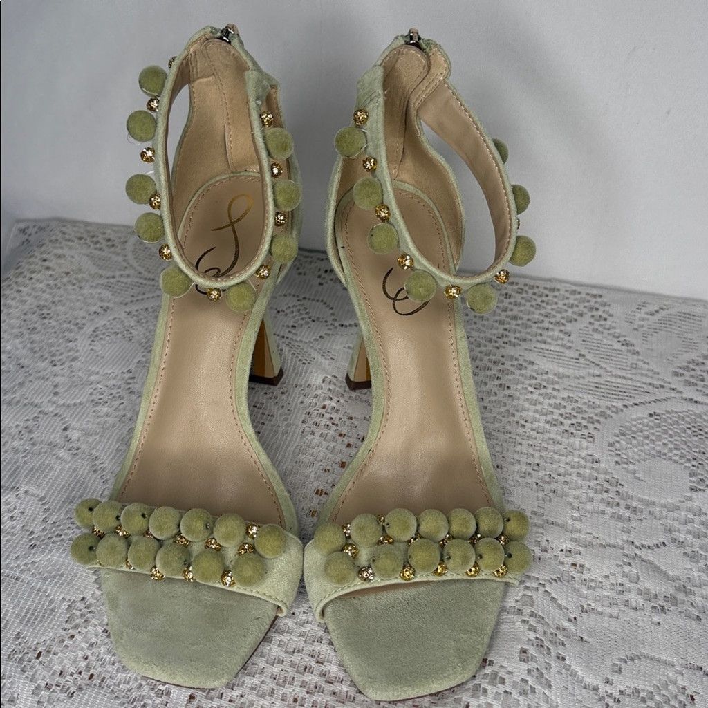 Sam Edelman Sam Edelman Luella leather ankle strap embellished heels 7.5 Size US 7.5 / IT 37.5 - 3 Thumbnail