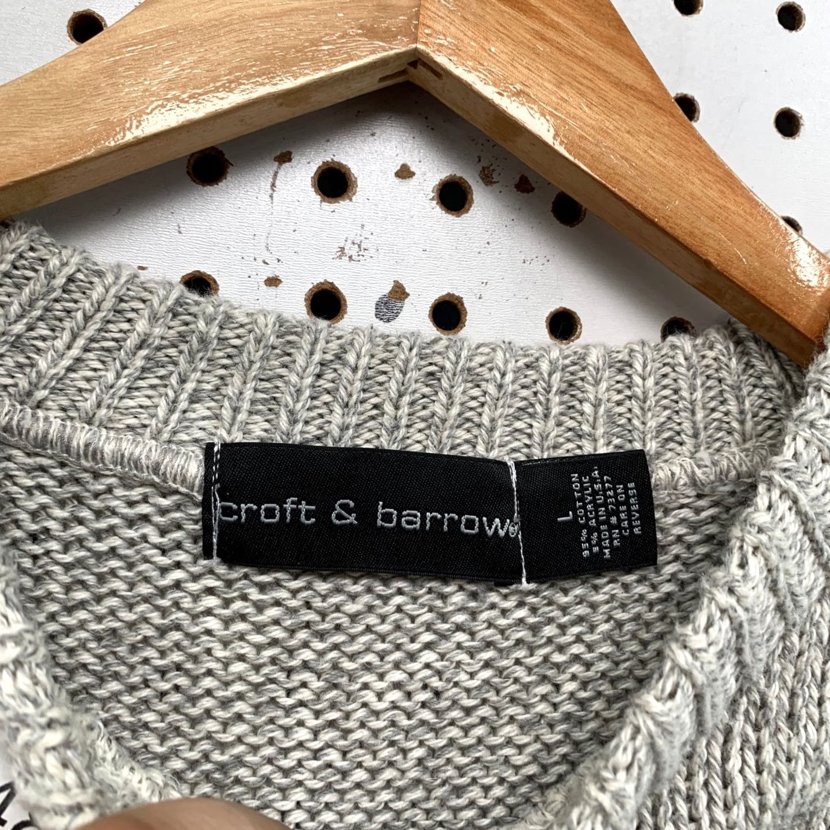 Croft & Barrow VINTAGE Croft & Barrow Sweater Mens Large Gray Snow Flake Cotton Knit USA Size US L / EU 52-54 / 3 - 3 Thumbnail