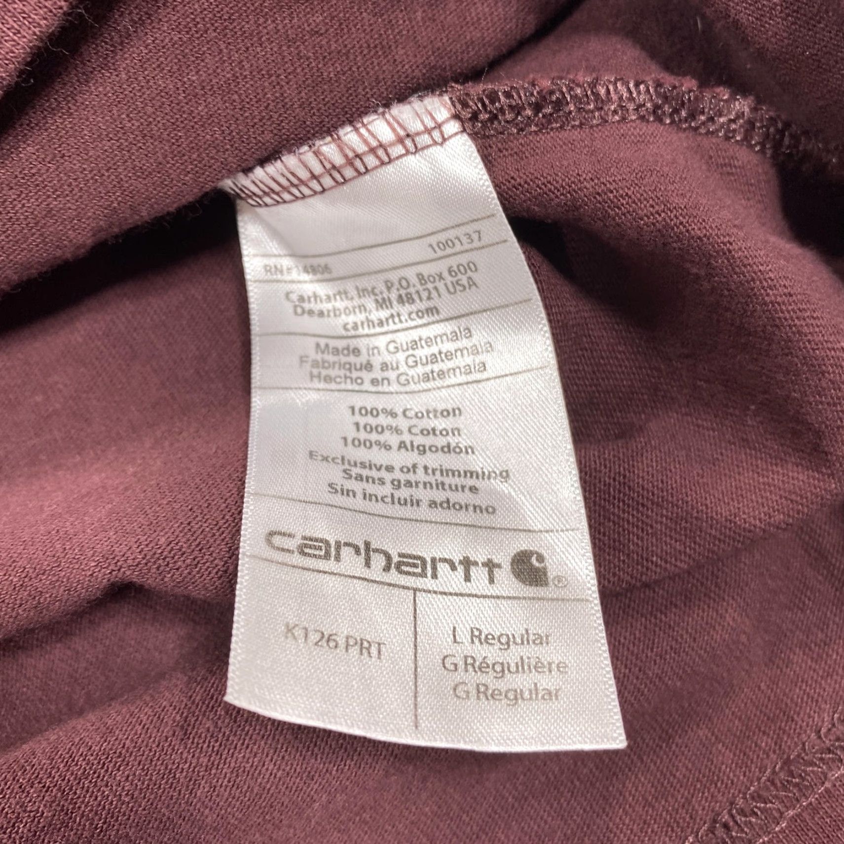 Carhartt Carhartt Shirt Mens Large Red Long Sleeve Pocket Workwear Original Fit K126 PRT Size US L / EU 52-54 / 3 - 4 Thumbnail
